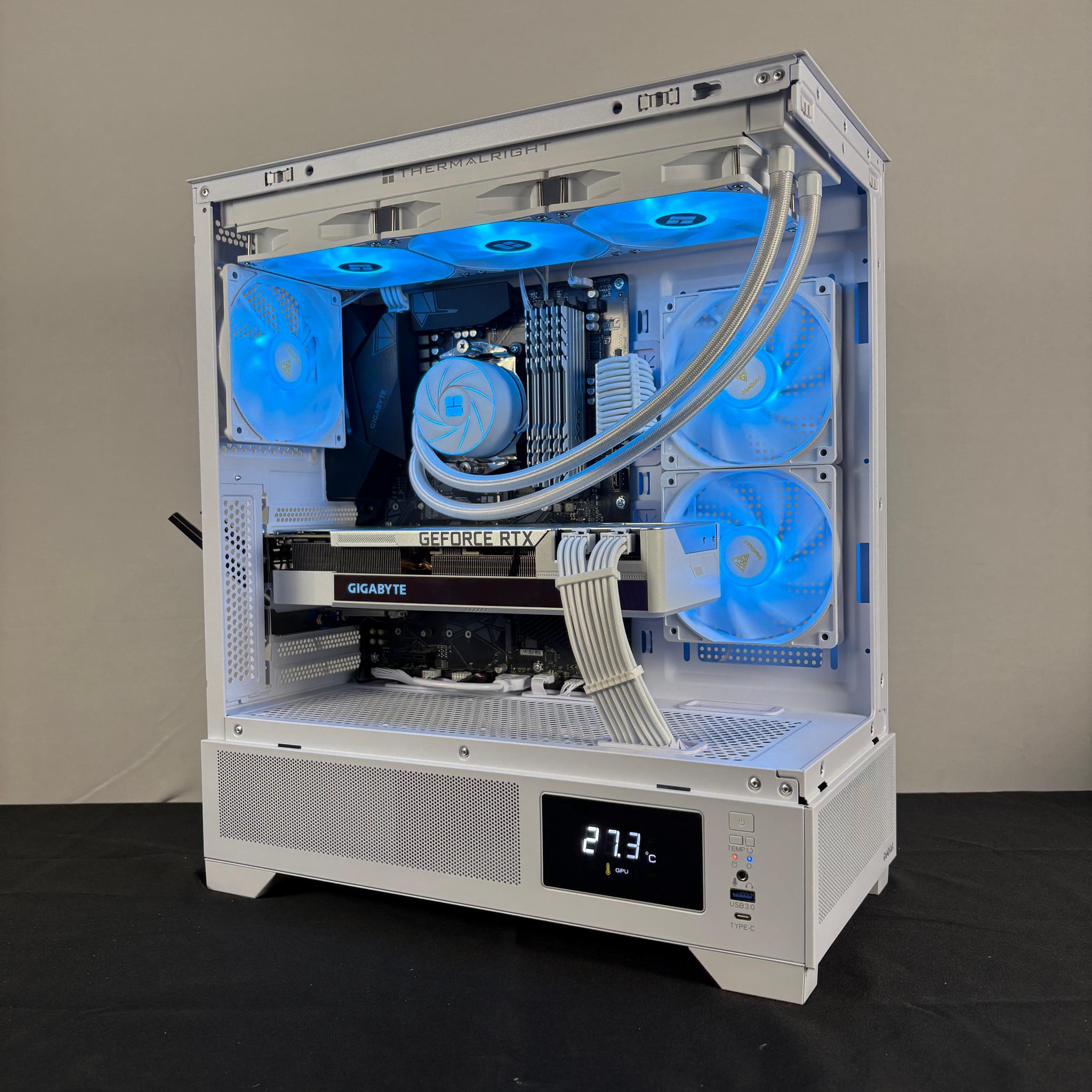 🤍 RTX 3080 + Ryzen 7 5800X Gaming/Streaming PC | 32GB DDR4 | Temperature LCD 🌡️