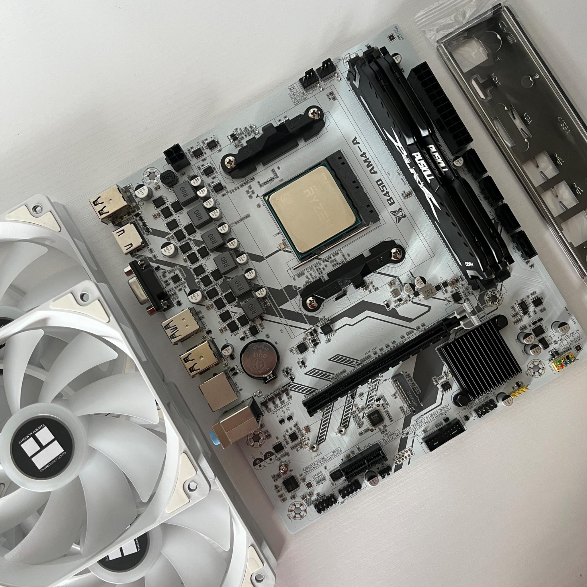 Combo! CPU RAM Motherboard & RGB Fans Ryzen 5 16GB RAM