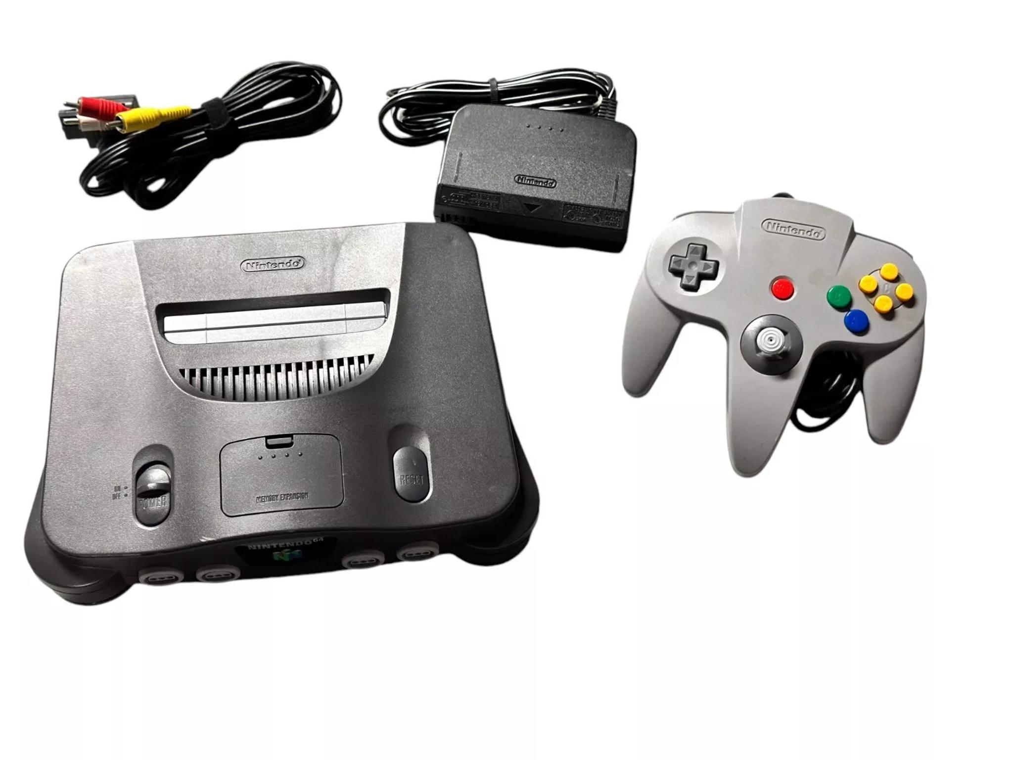 Nintendo 64 N64 Home Video Game Console System With OEM Cables and Controller