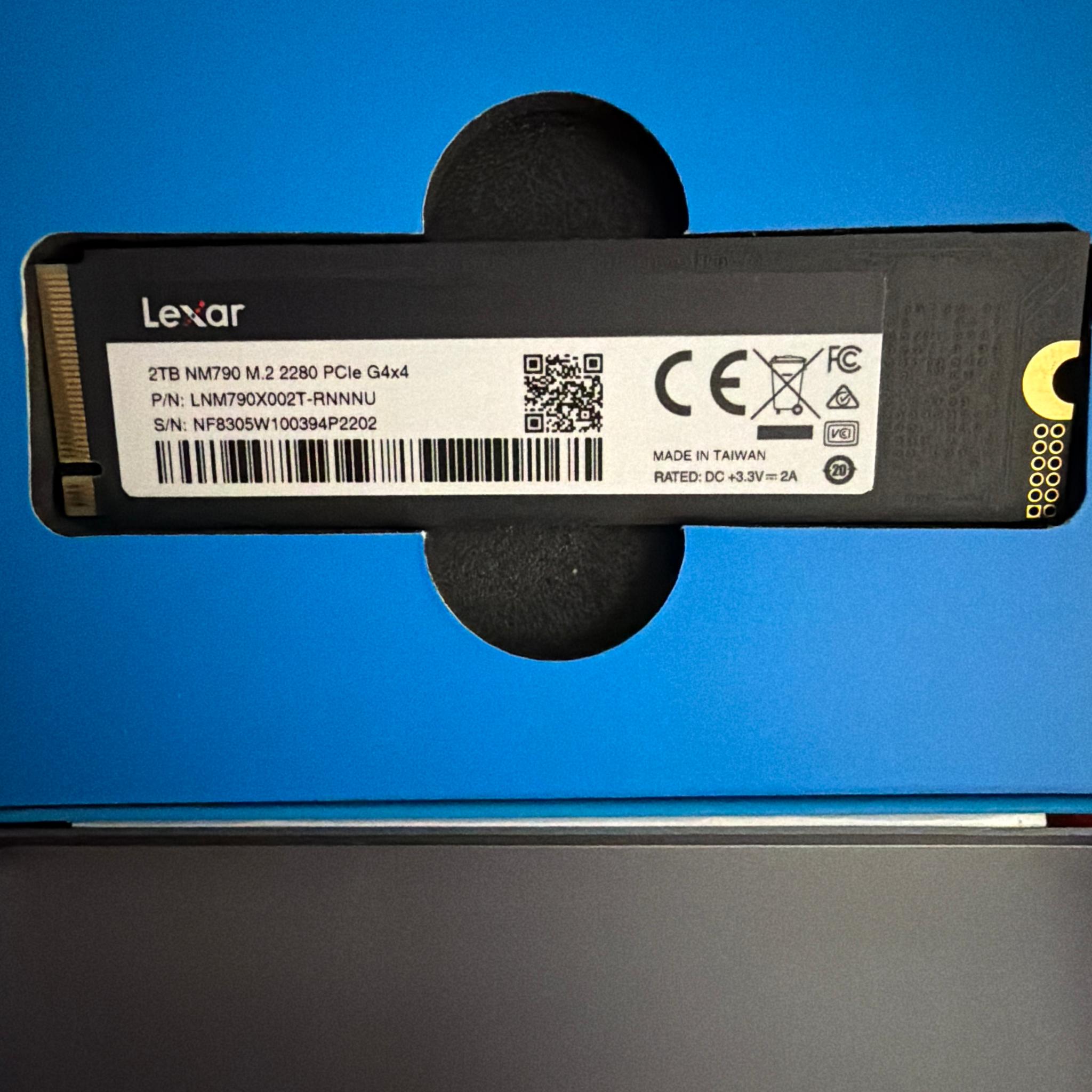 1TB 7,400MB/s Kioxia/Phison Lexar Gen4 1TB NM790 7,400MB/s