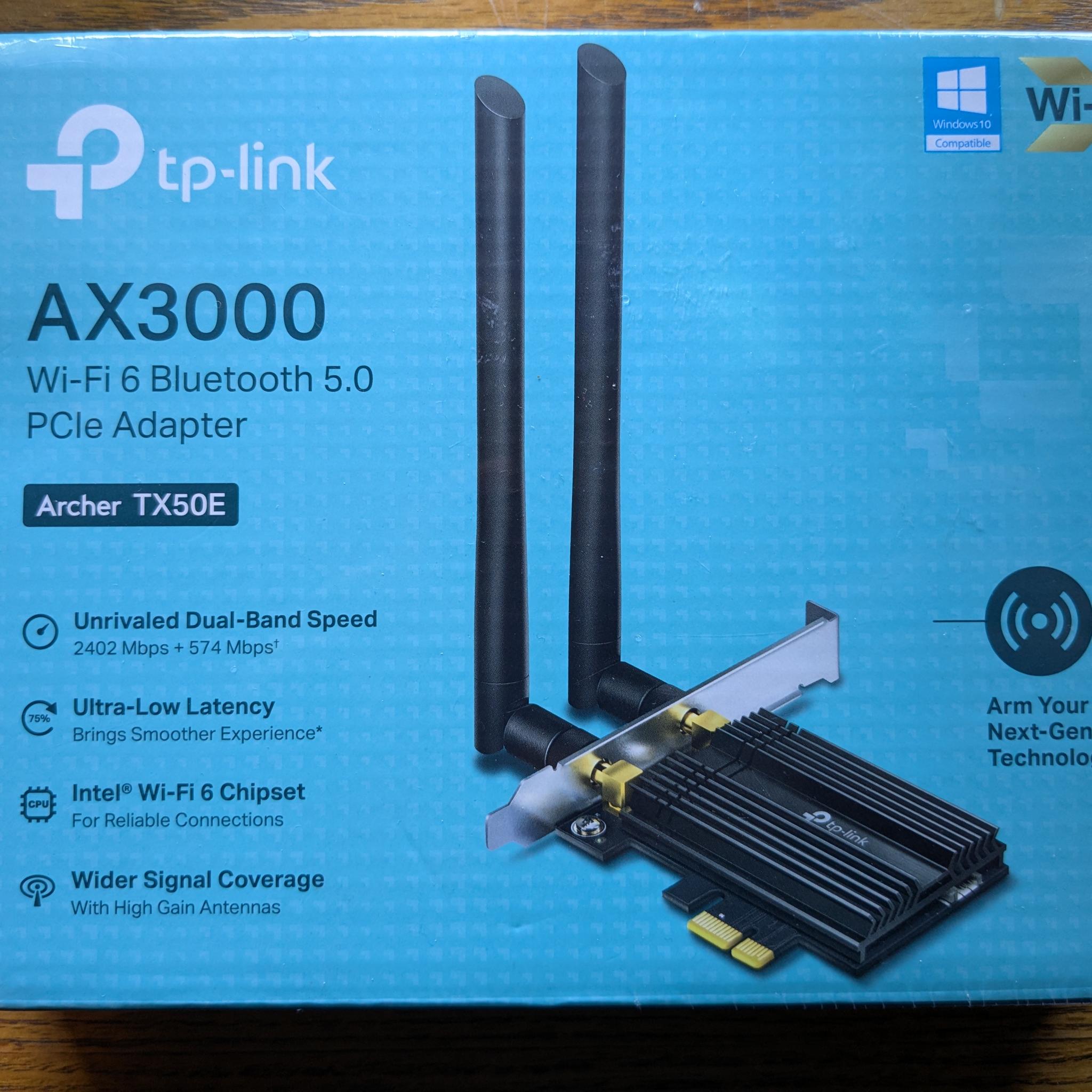 WIFI 6 Bluetooth 5 tp-link Archer Tx50e New in Box