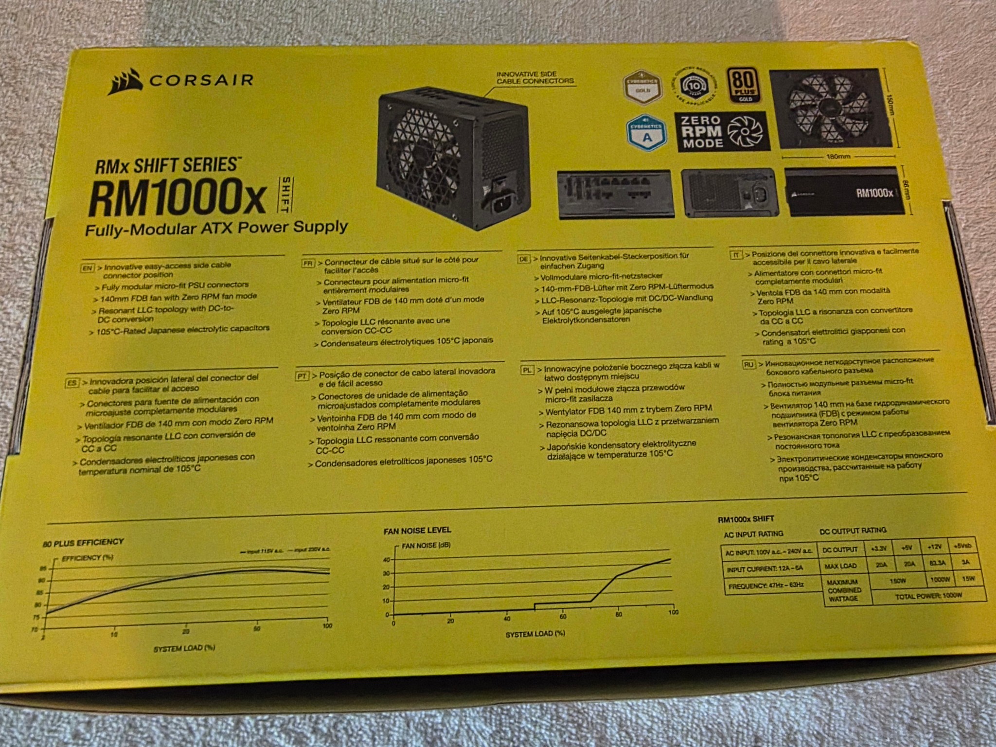 CORSAIR RMx SHIFT Series RM1000x Fully Modular ATX Power Supply