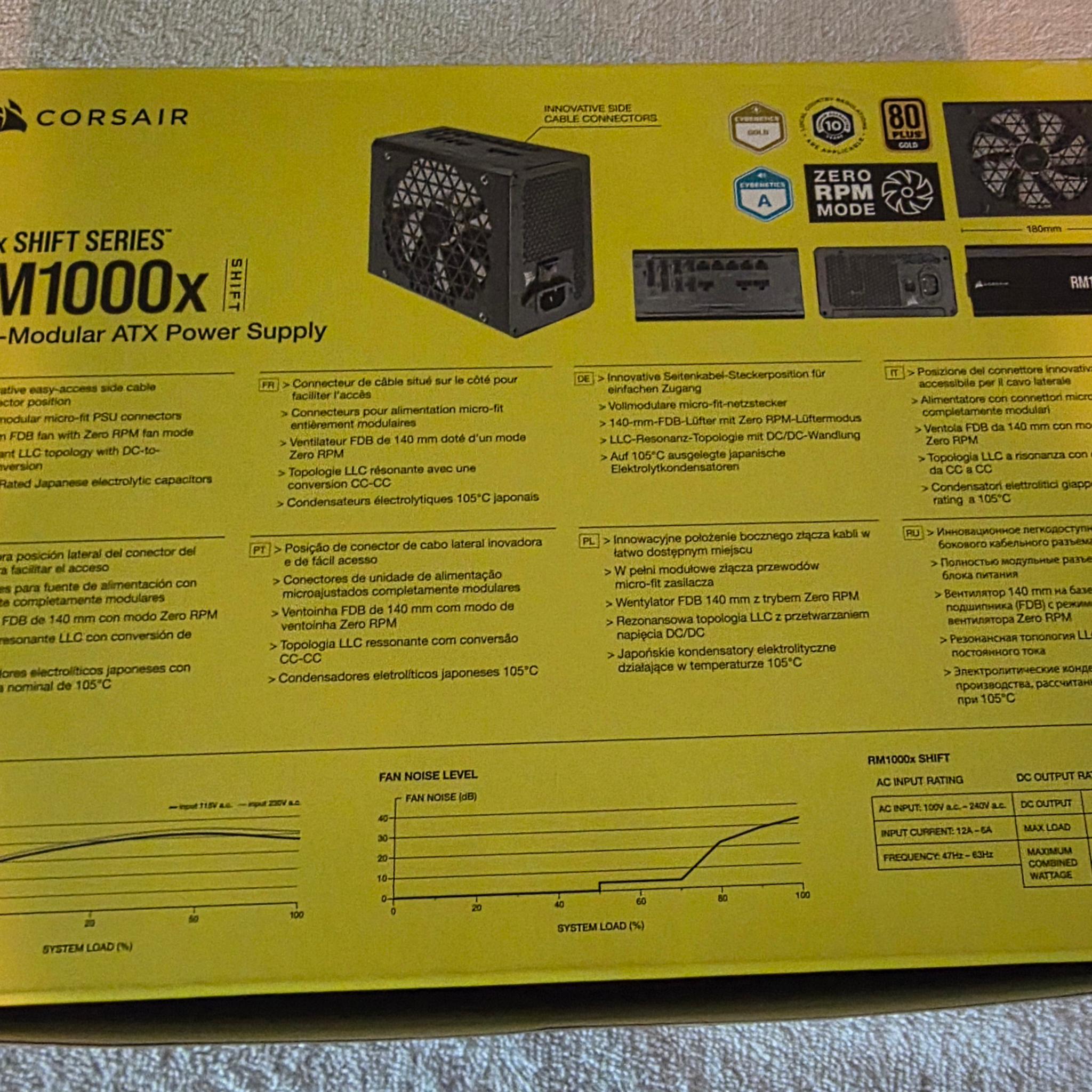 CORSAIR RMx SHIFT Series RM1000x Fully Modular ATX Power Supply