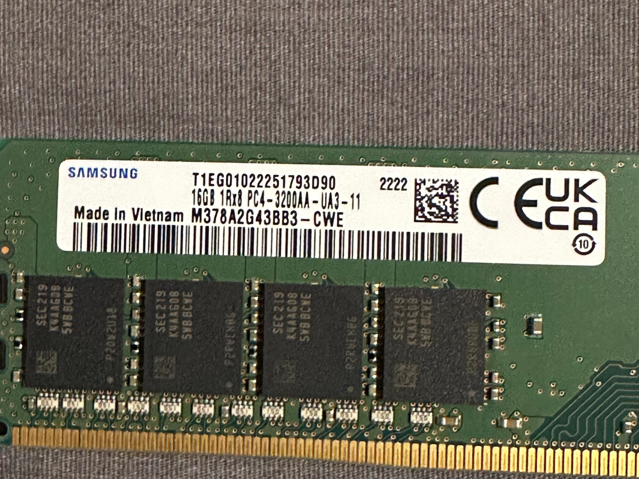 Samsung DDR4 3200mhz 4x16gb sticks