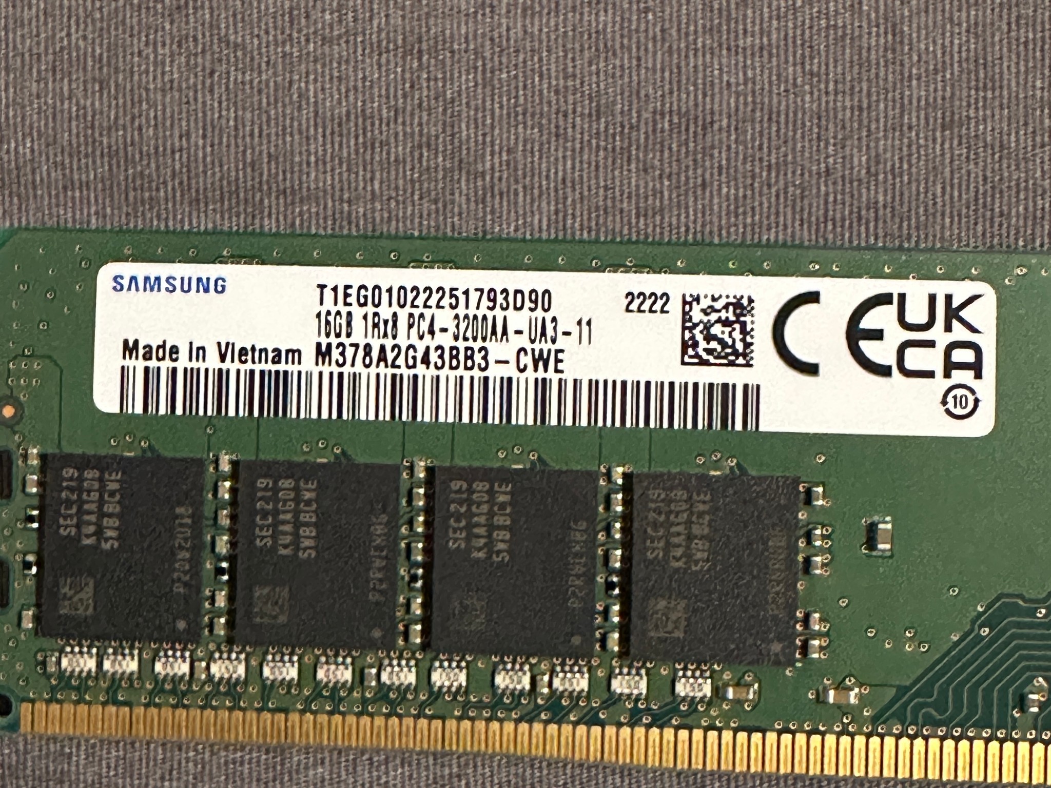 Samsung DDR4 3200mhz 4x16gb sticks