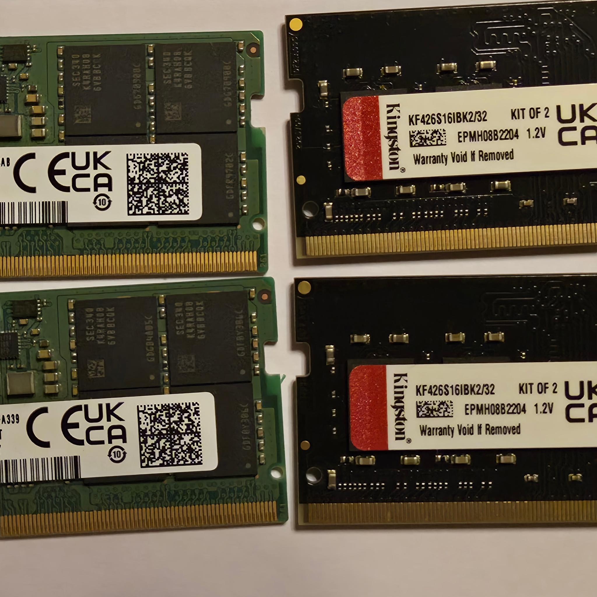 LOT of 2 sets of DDR5 & DDR4 32GB (2x16)