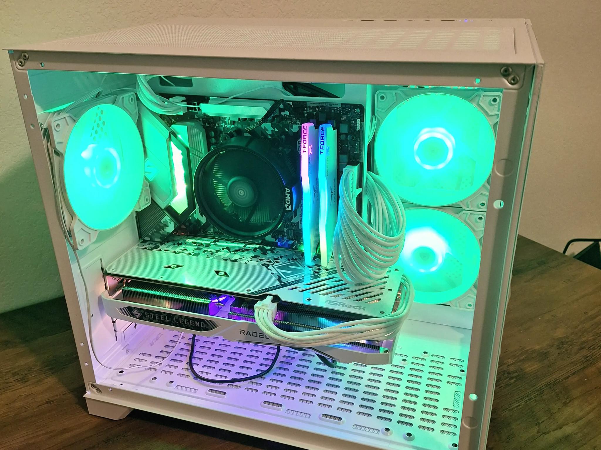 ✨Dream PC✨ All white Steel Legend™ Custom Build AMD Ryzen 5600X RX 6650 XT 32gb ram 1 tb ssd