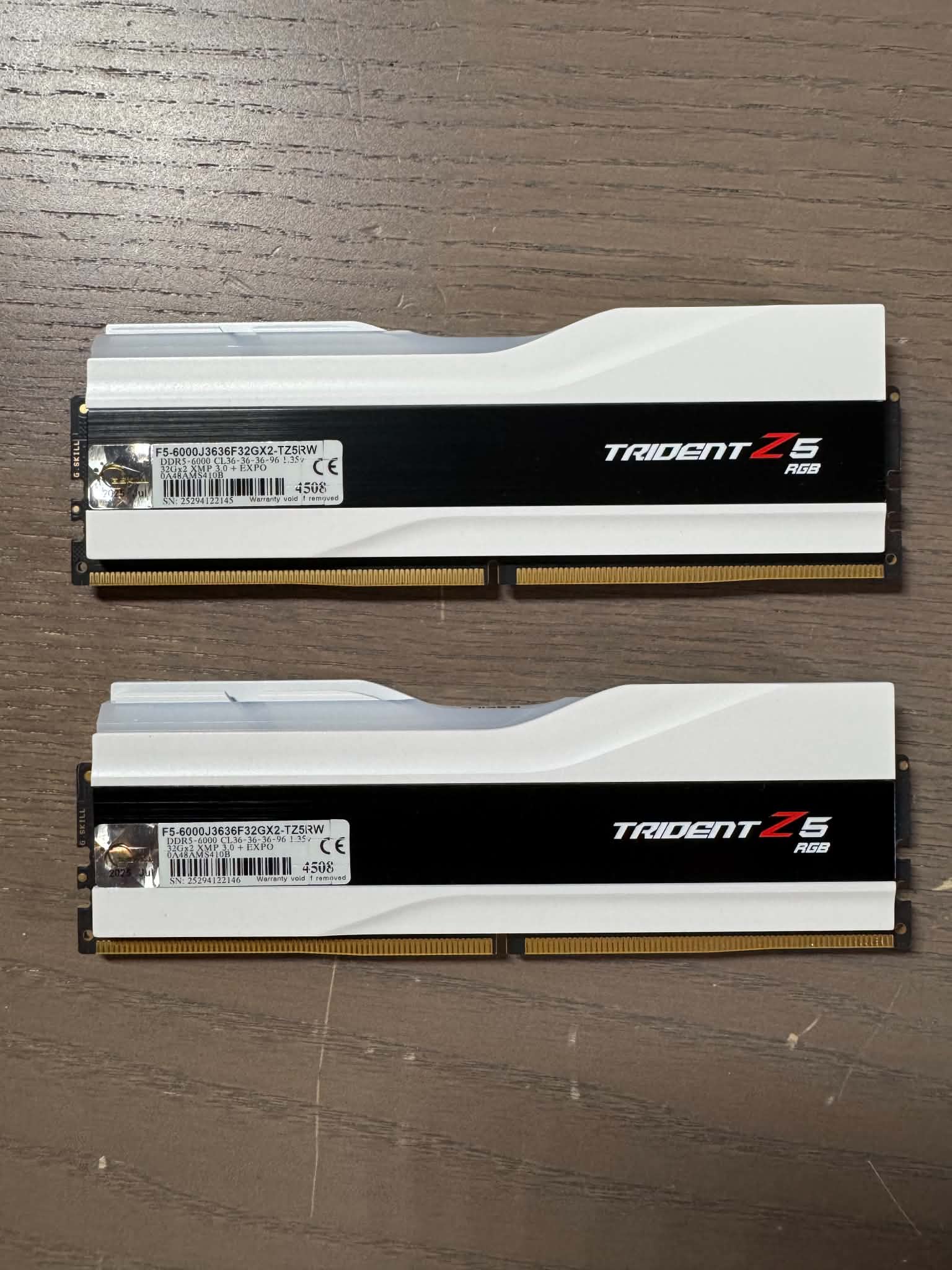 G.Skill Trident Z5 RGB Series 64GB (2 x 32GB) DDR5-6000 F5-6000J3636F32GX2-TZ5RW White DDR5