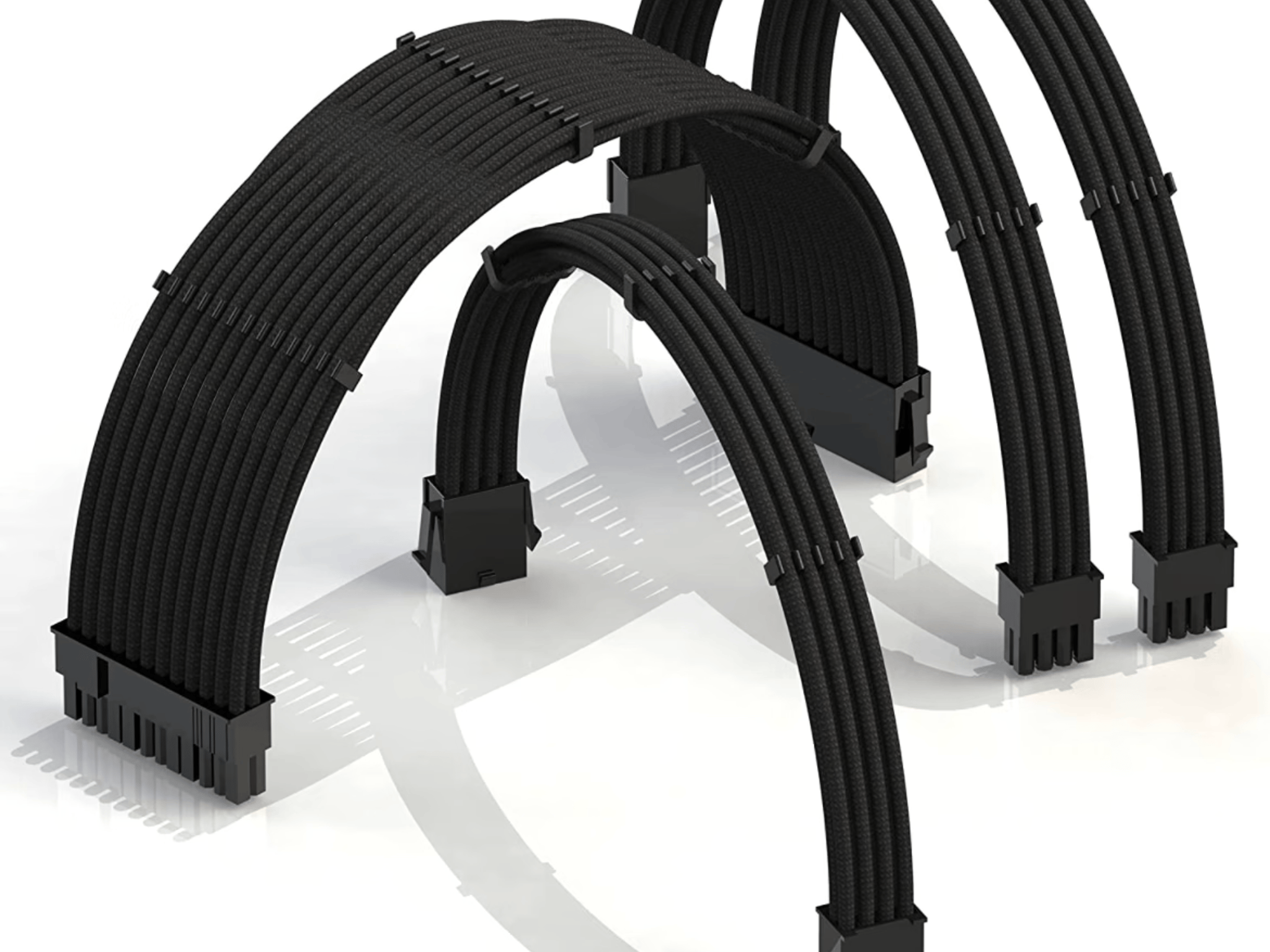 Black LINKUP 30cm PSU Cable Extensions