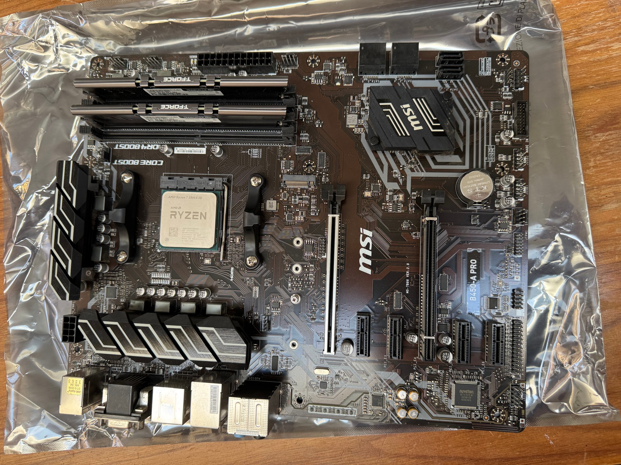 AMD Ryzen 7 5800X3D - MSI B450A Pro - 32GB (16GBx2) T Force DDR4 3600 MHZ RAM