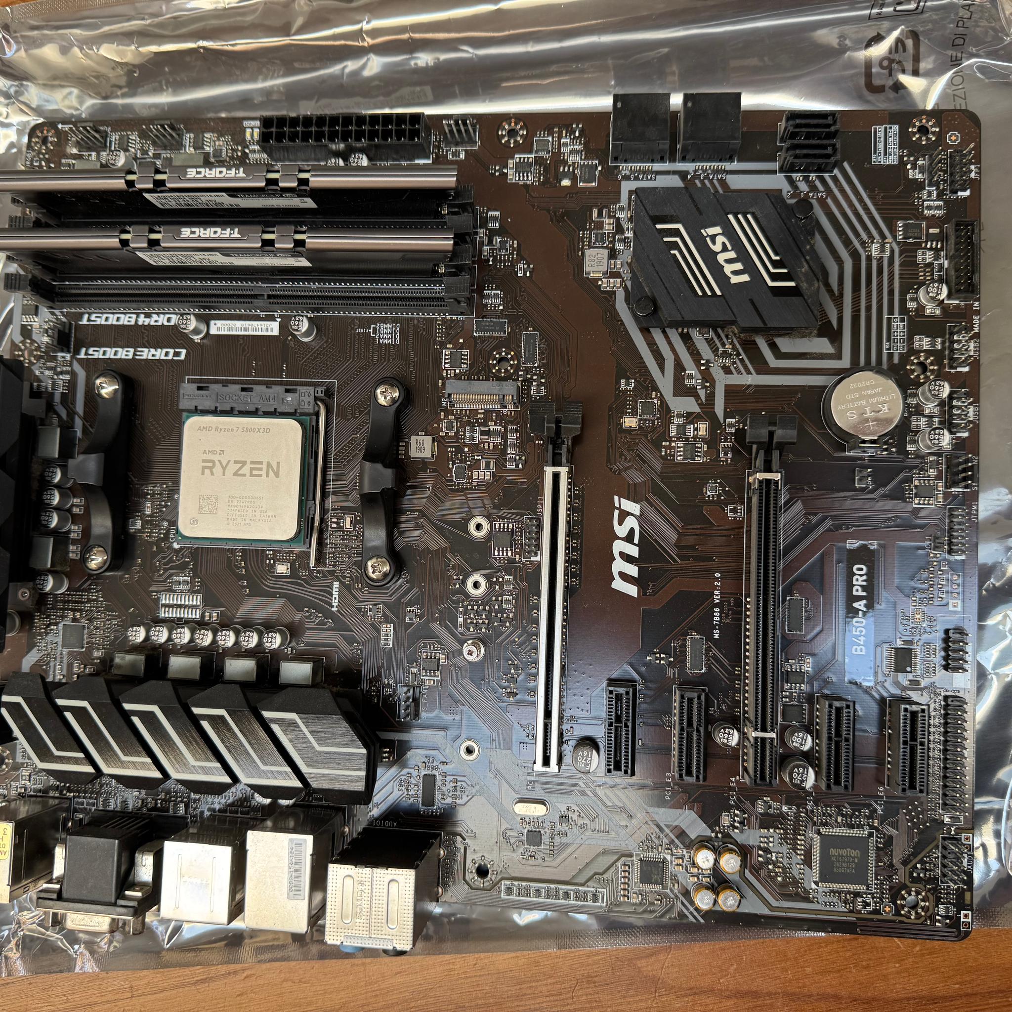 AMD Ryzen 7 5800X3D - MSI B450A Pro - 32GB (16GBx2) T Force DDR4 3600 MHZ RAM