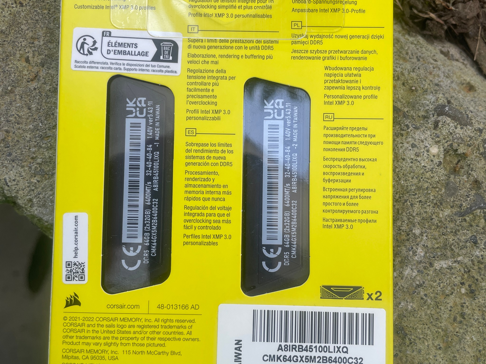 New 64GB (2x32GB) Corsair Vengeance 6400 MHz DDR5 Ram (CMK64GX5M2B6400C32)