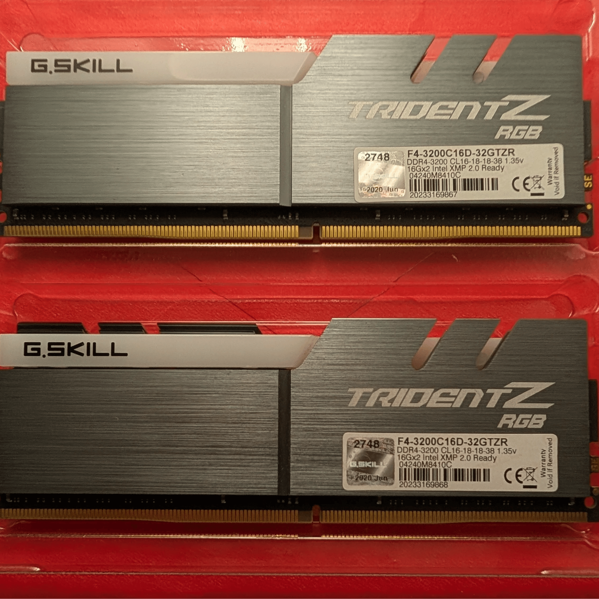 G.SKILL DDR4 3200Mhz 32GB Trident Z RGB Series RAM (2x16GB)
