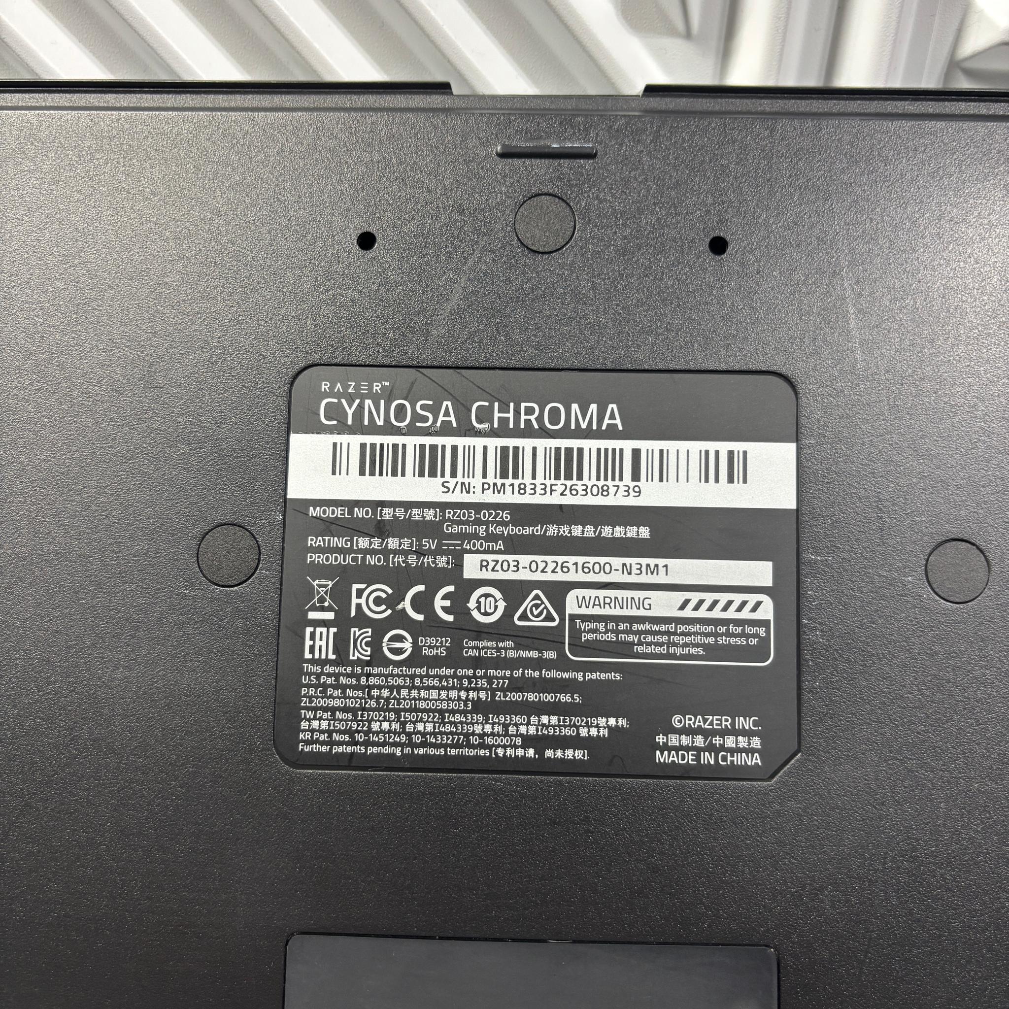 Razer Cynosa Chroma RGB Gaming Keyboard | Full Size | Tested Working