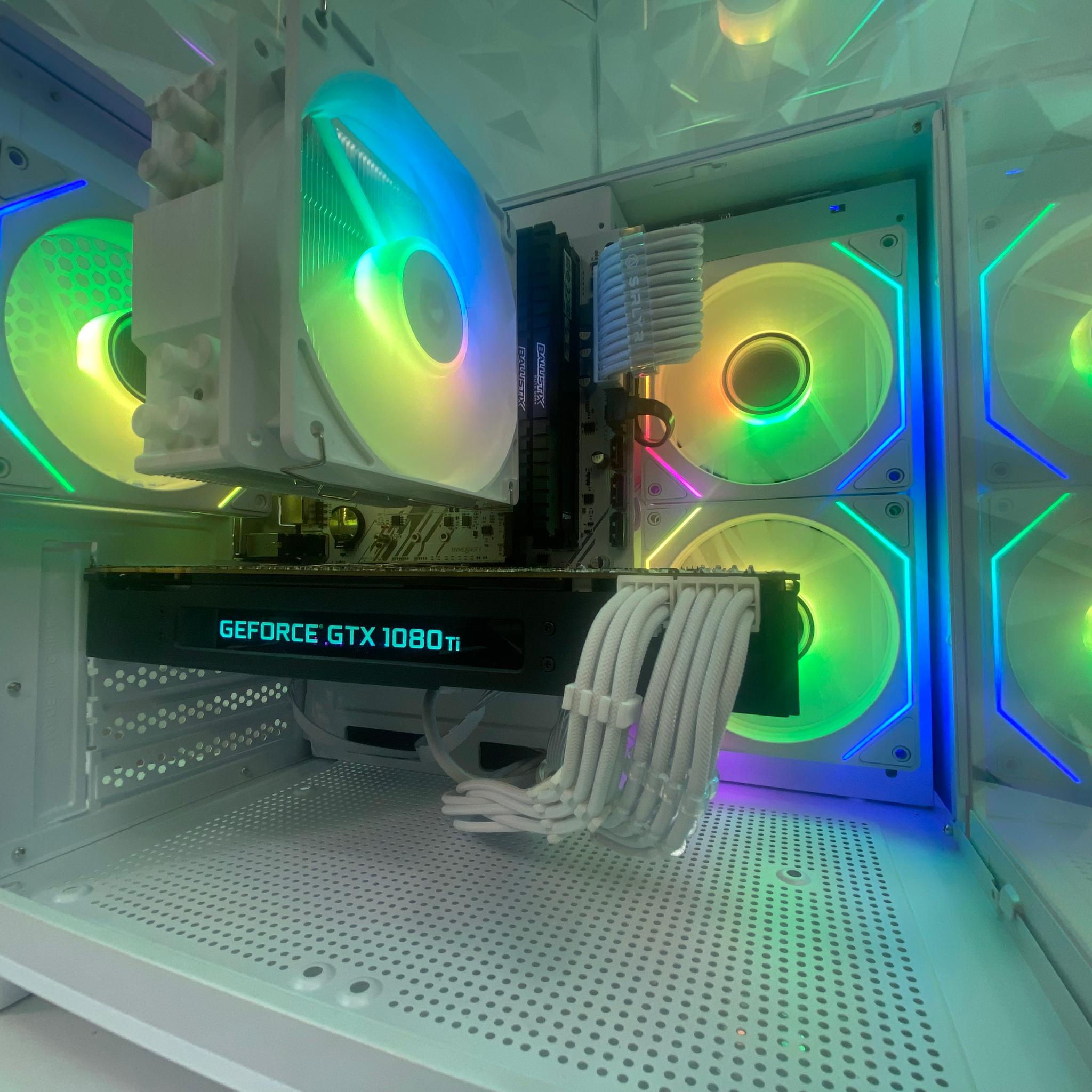 🎅🎅 White Elite Build – Ryzen 5 3600 + GTX 1080 Ti 11GB | 1080p/1440p High FPS Ready