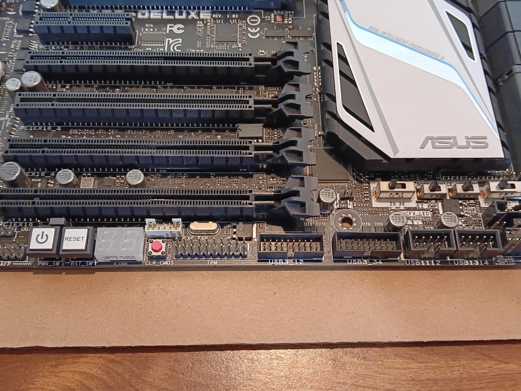 Asus X99-Deluxe MB, TWO Intel CPUs, 32GB DDR4 RAM, I/O Shield
