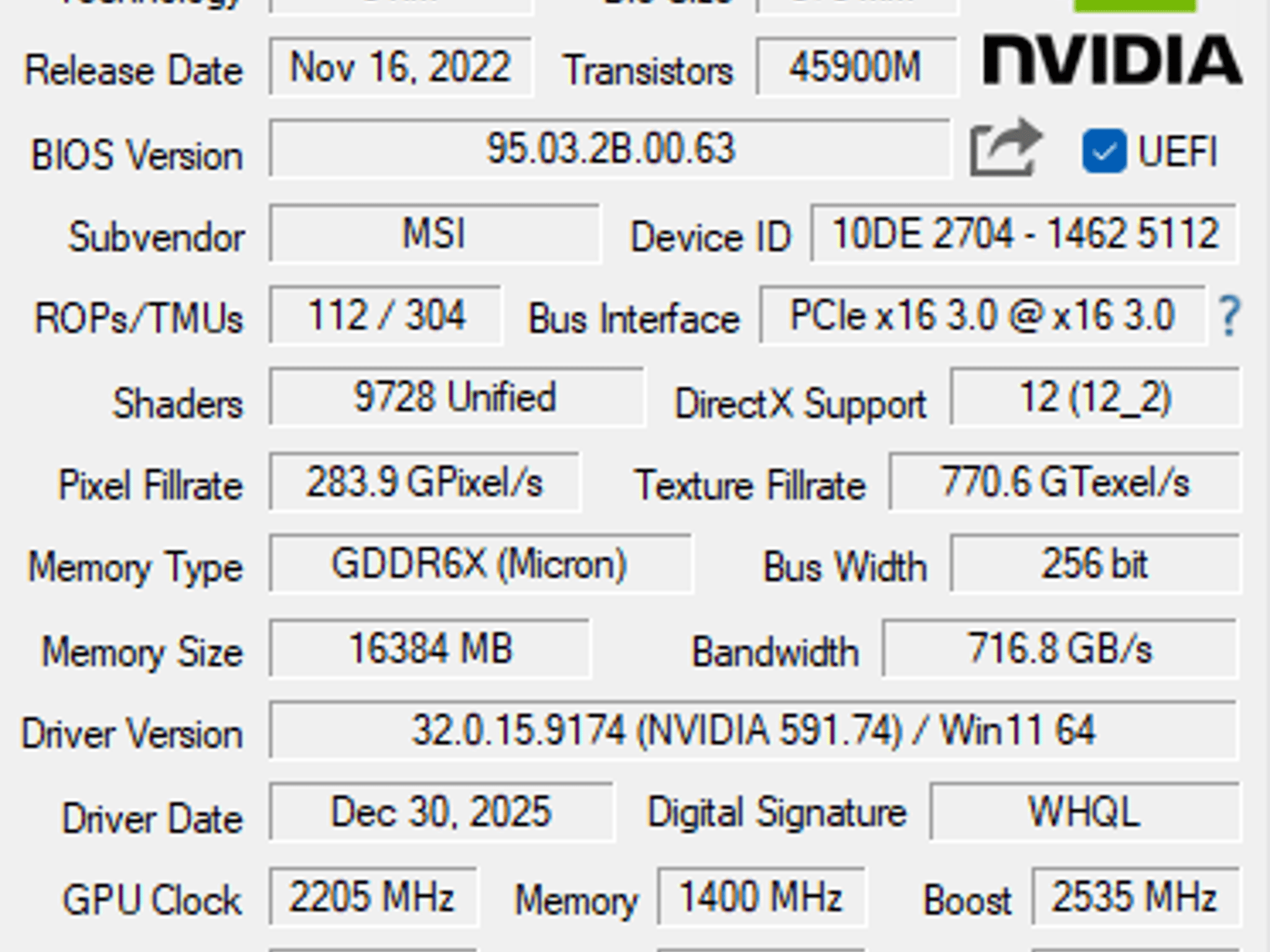 4080 - MSI VENTUS 3X GeForce RTX 16GB