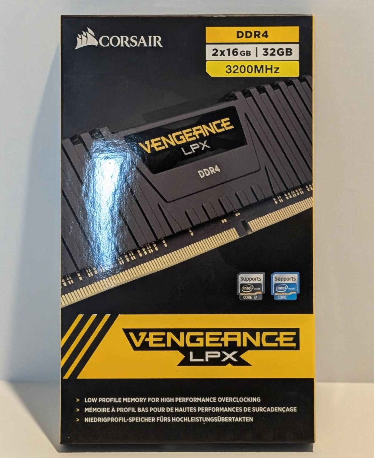 CORSAIR VENGEANCE LPX DDR4 RAM 32GB (2x16GB) 3200MHz CL16-20-20-38 1.35V Intel AMD Memory
