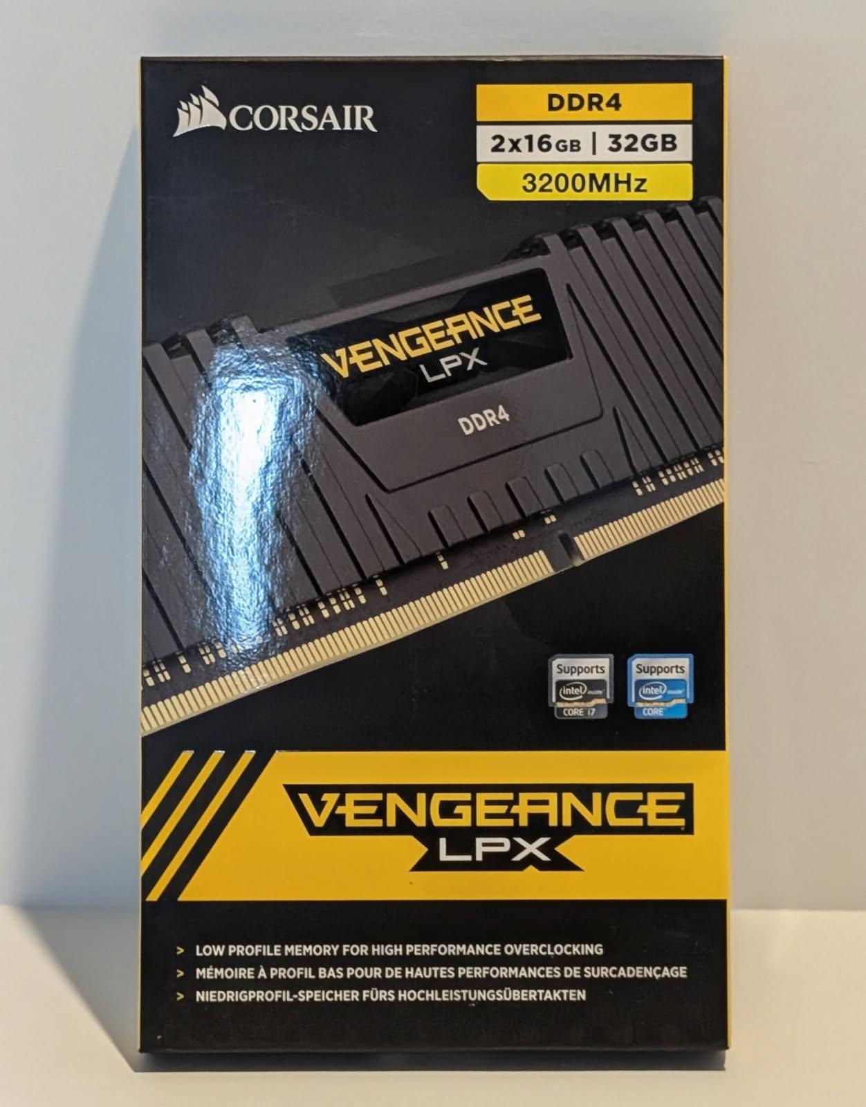 CORSAIR VENGEANCE LPX DDR4 RAM 32GB (2x16GB) 3200MHz CL16-20-20-38 1.35V Intel AMD Memory