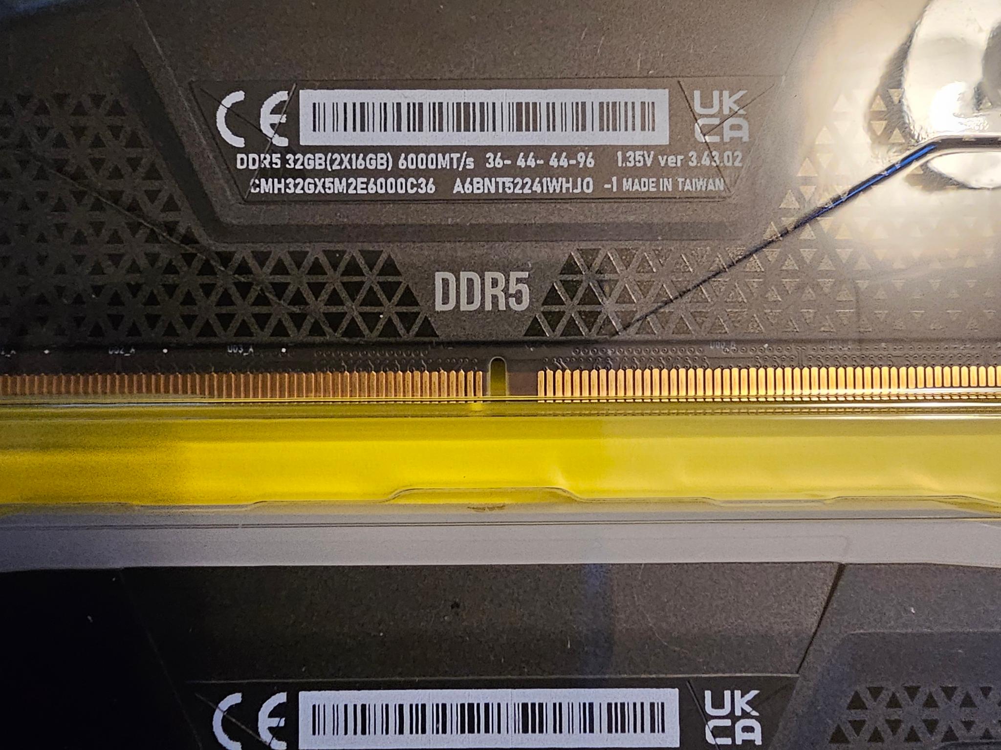 CORSAIR Vengeance RGB 32GB (2 x 16GB) DDR5 6000 (PC5 48000)