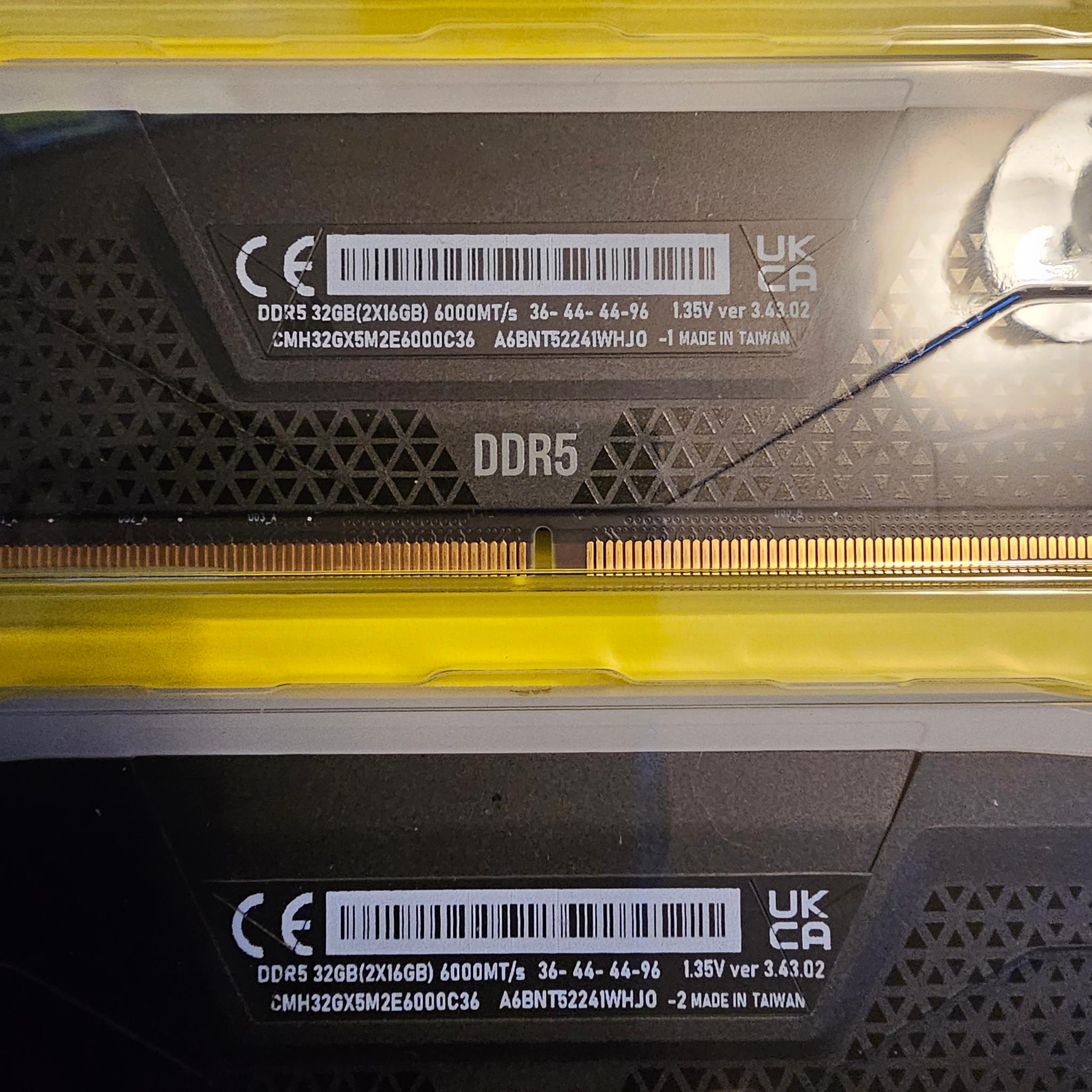CORSAIR Vengeance RGB 32GB (2 x 16GB) DDR5 6000 (PC5 48000)