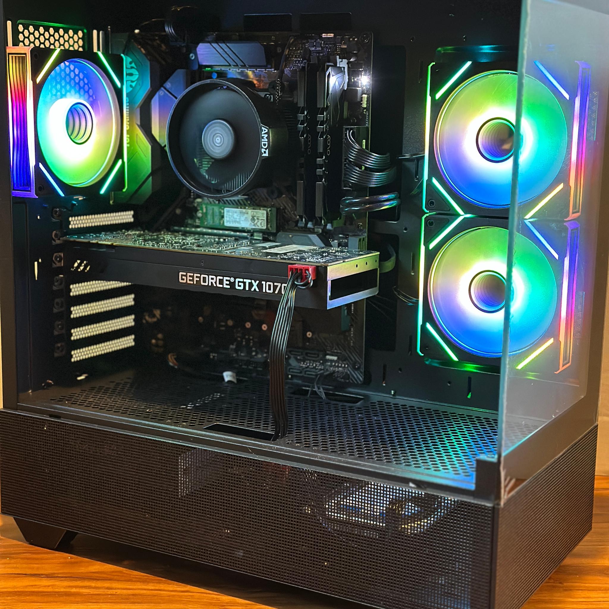 GTX 1070 | Ryzen 5 3600 | 16GB DDR4 | 1.12TB | Win 11 | Office 2024 | WiFi | Custom Gaming PC