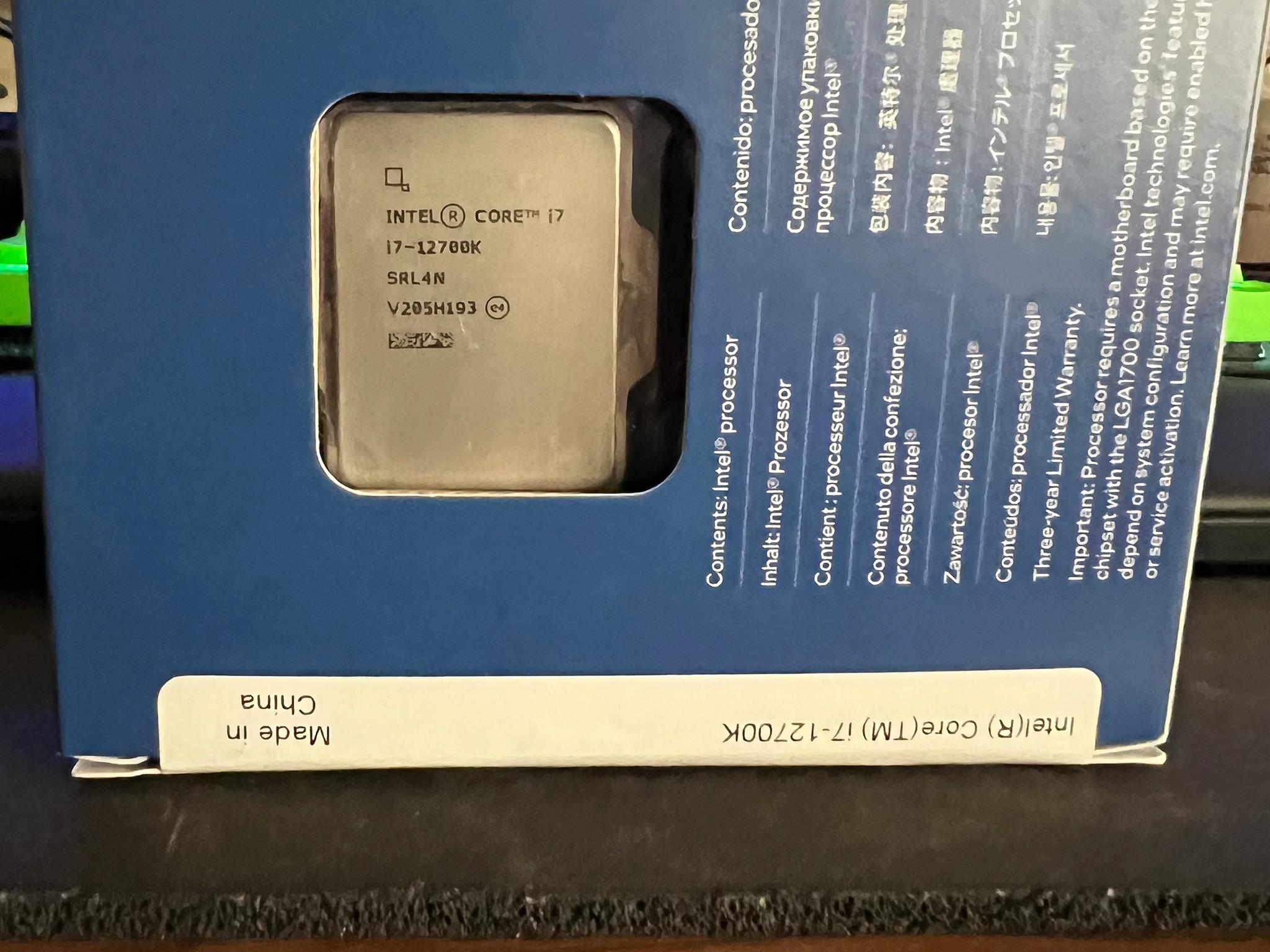 Intel i7-12700K CPU (LGA1700) -USED-