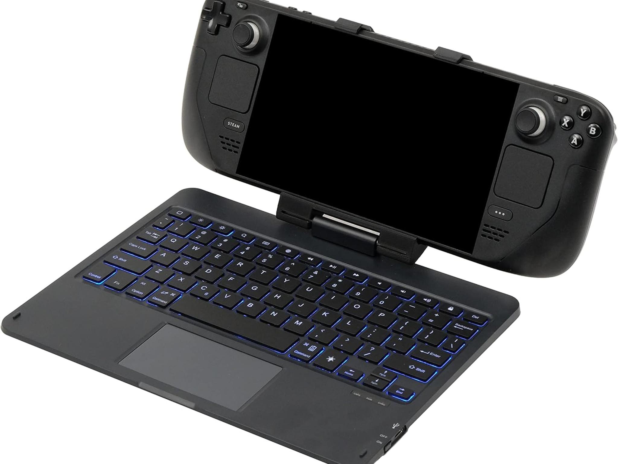 Invensic DeckTop - Steam Deck Keyboard and Bluetooth Trackpad Mouse with Multicolor LED