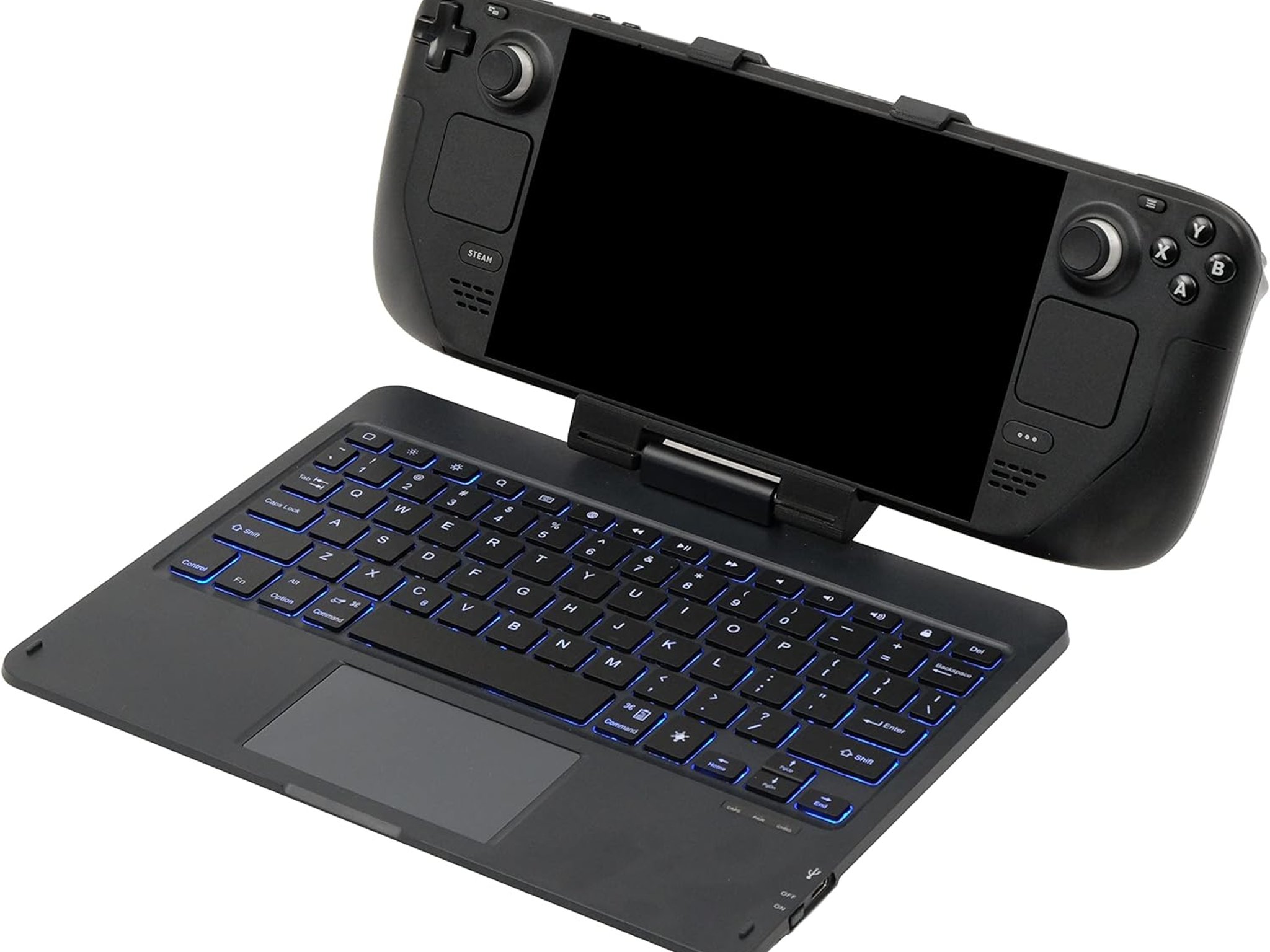 Invensic DeckTop - Steam Deck Keyboard and Bluetooth Trackpad Mouse with Multicolor LED