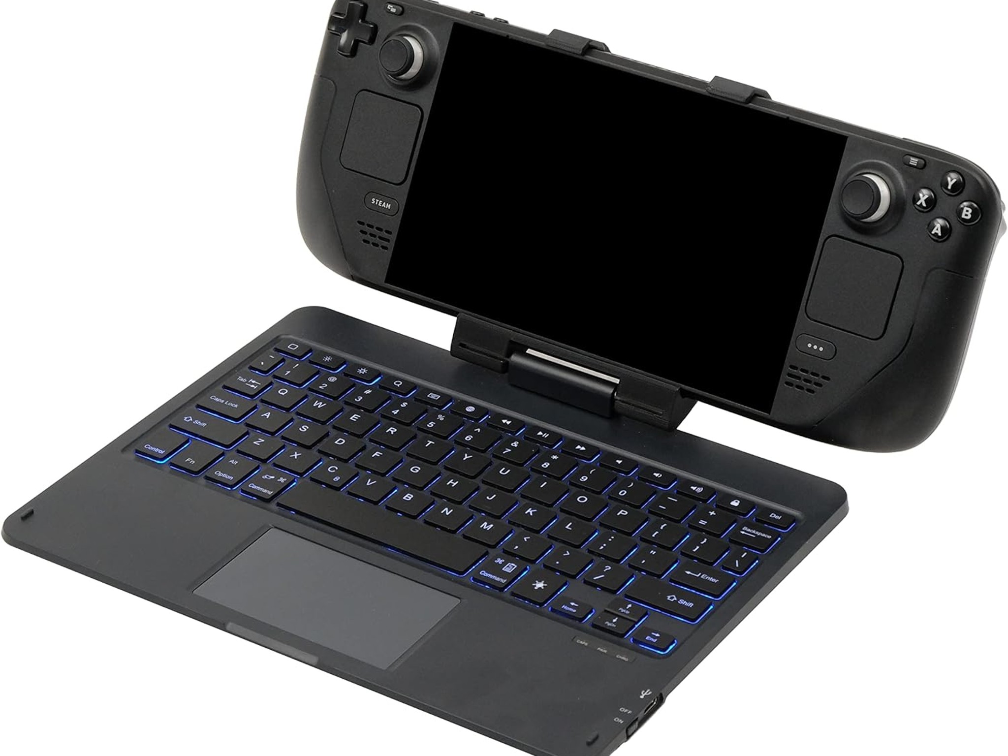 Invensic DeckTop - Steam Deck Keyboard and Bluetooth Trackpad Mouse with Multicolor LED