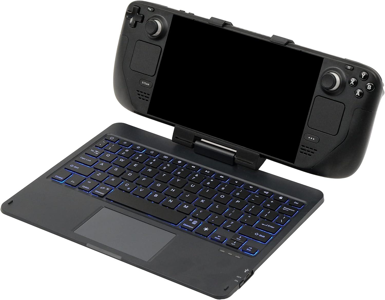 Invensic DeckTop - Steam Deck Keyboard and Bluetooth Trackpad Mouse with Multicolor LED
