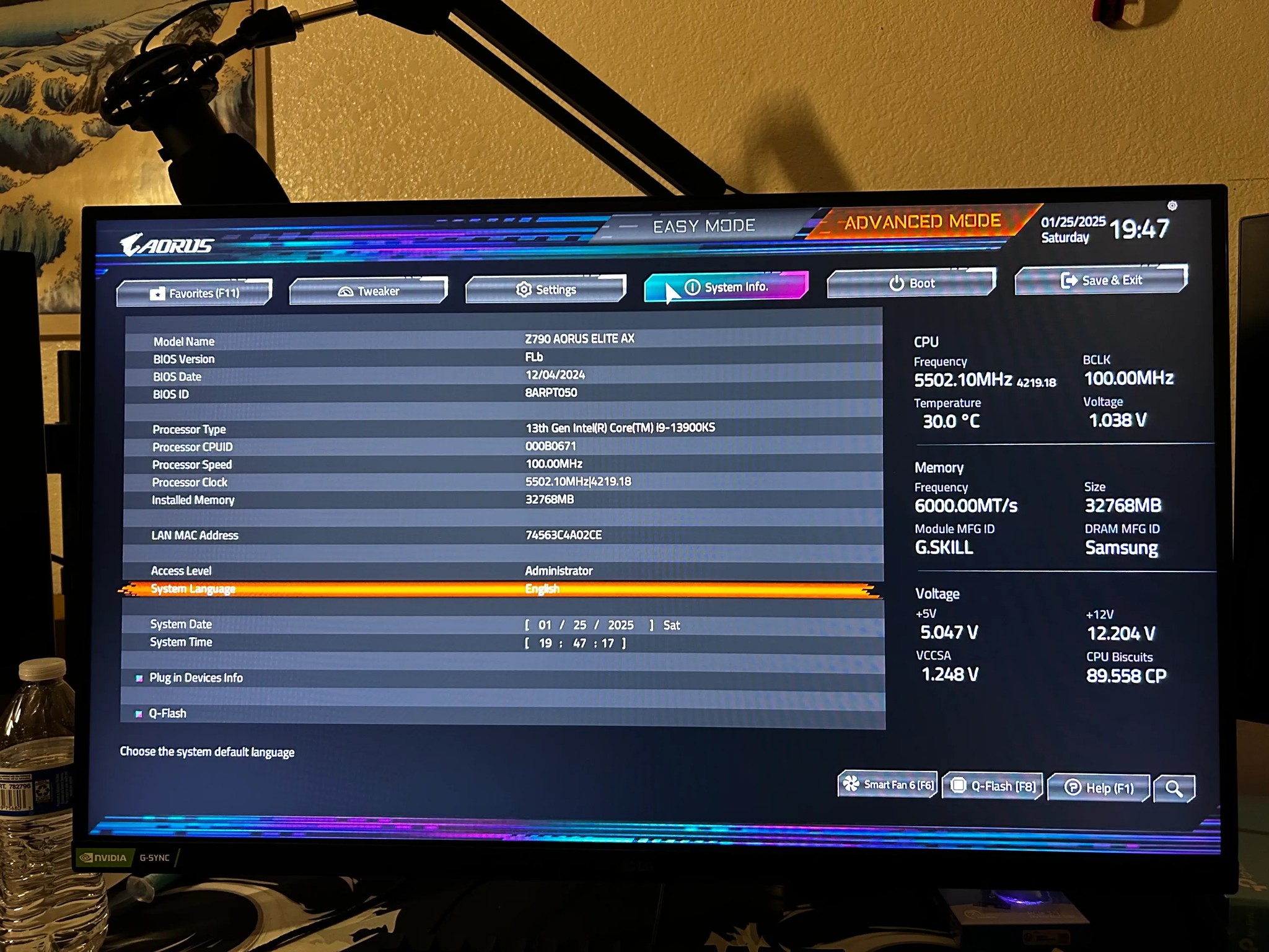 13900KS + Z790 AORUS ELITE AX + 32GB G.Skill 6000mhz DDR5 [CPU/MOBO/RAM] BUNDLE **LIGHTLY USED**