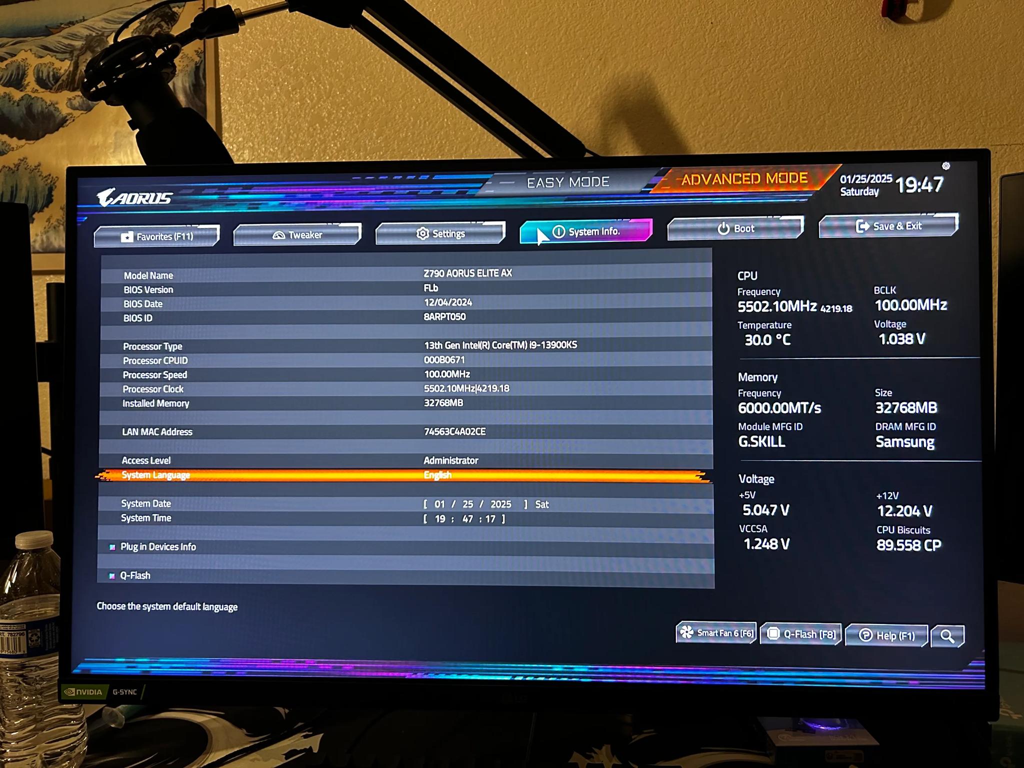 13900KS + Z790 AORUS ELITE AX + 32GB G.Skill 6000mhz DDR5 [CPU/MOBO/RAM] BUNDLE **LIGHTLY USED**
