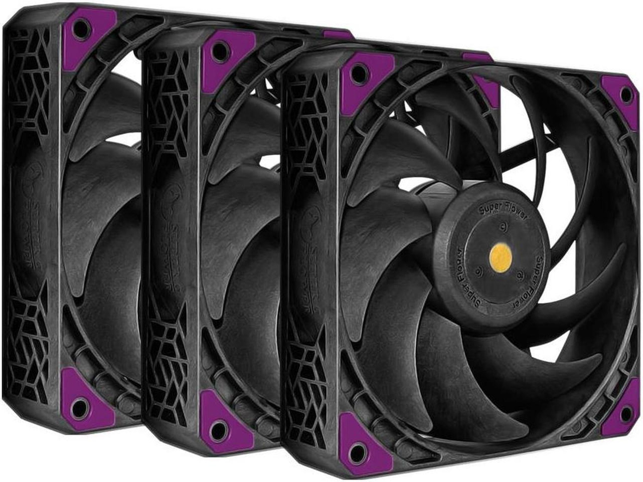 Super Flower MEGACOOL 140mm fan, Triple-Pack, 12-pole motor, PWM, Computer Case Fan, 30mm Depth