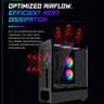 Black ARGB ATX Gaming PC Case Curved Tempered Glass w/ 5 Pre-Installed Fans