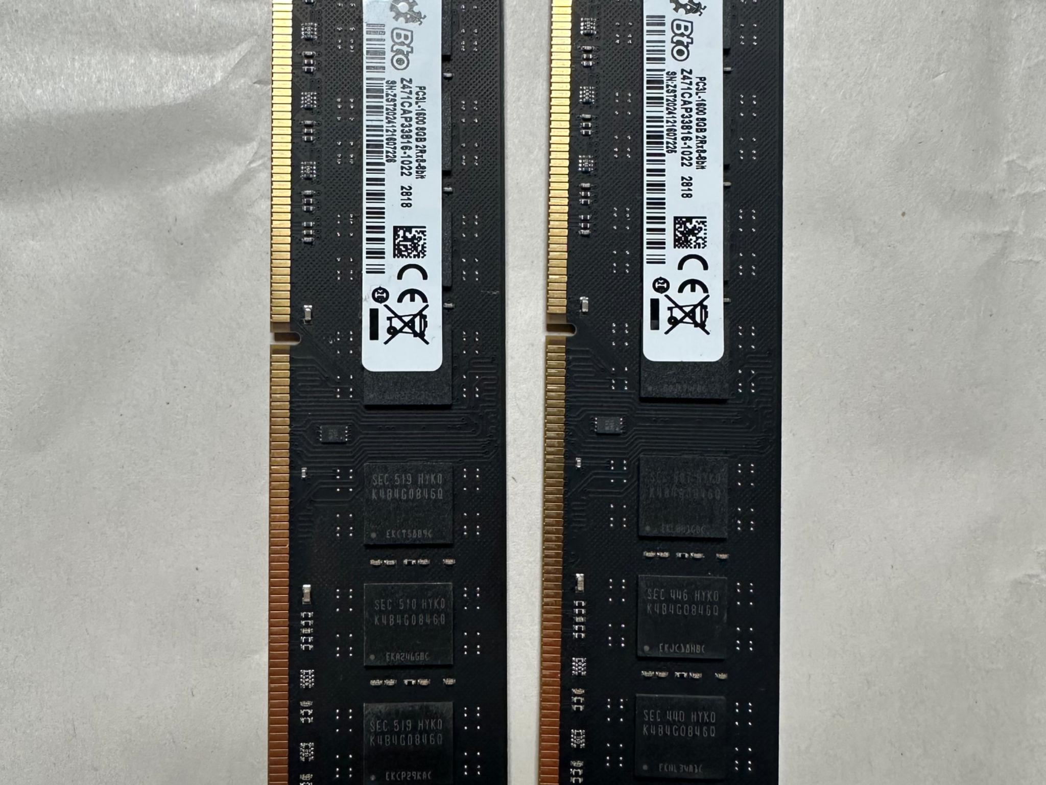 BTO 16GB (2x8GB) 2Rx8 PC3-12800U DDR3-1600MHz Non-ECC Memory Ram
