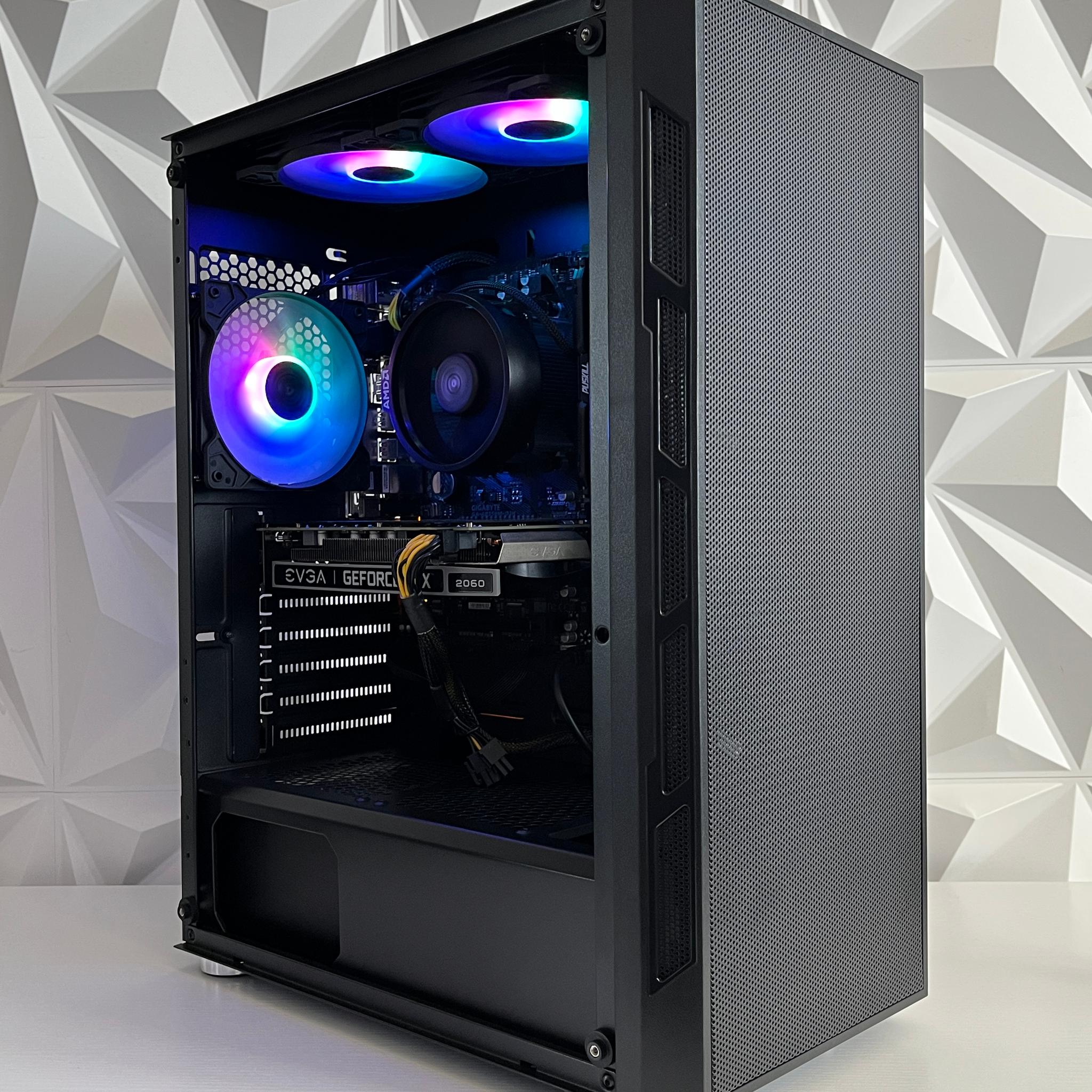 RTX 2060 6GB, Ryzen 2600X, 16GB RAM Black RGB Gaming Computer