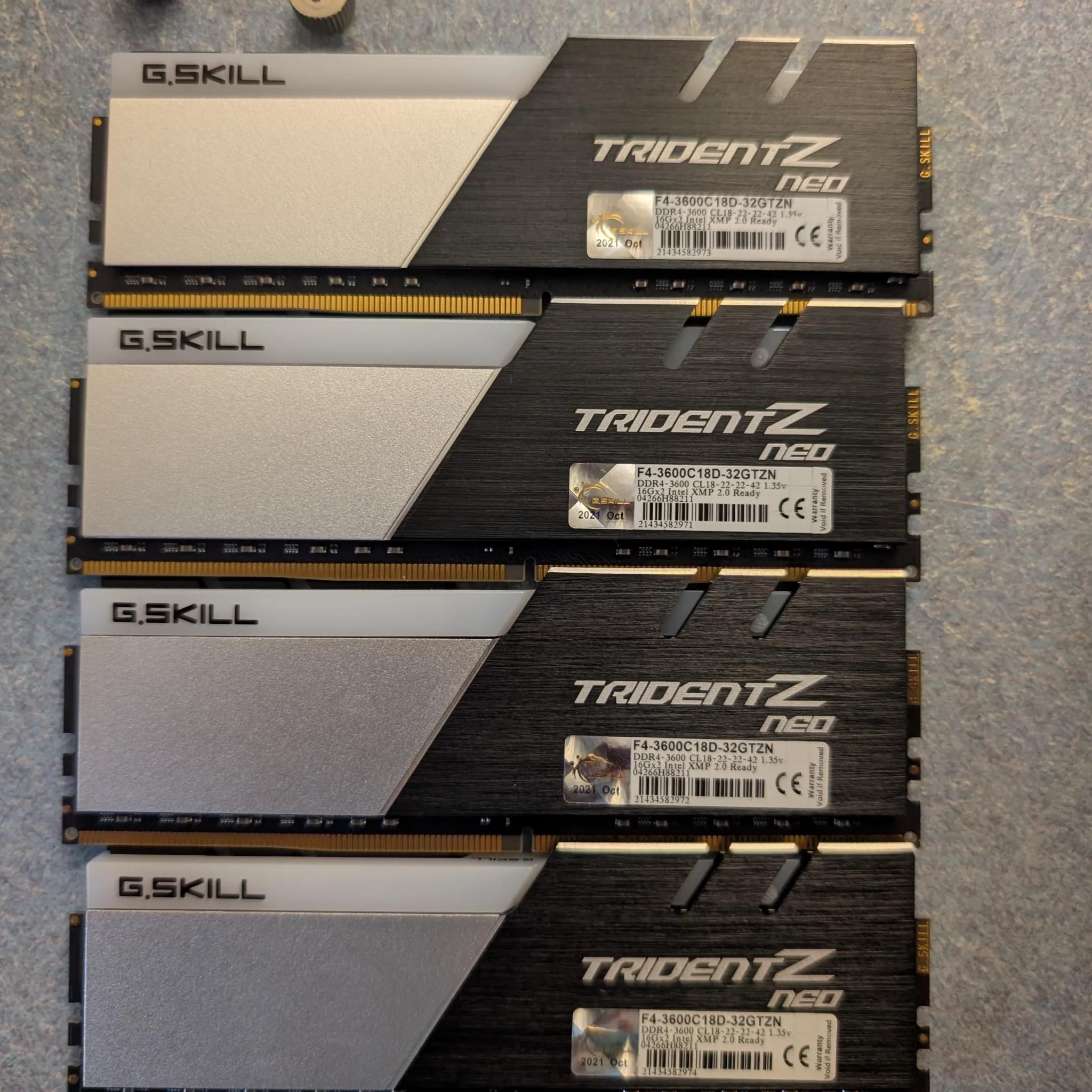 G-Skill NEO DDR4 64GB  KIT 4x16 cl-18-22-22-42  3600mhz