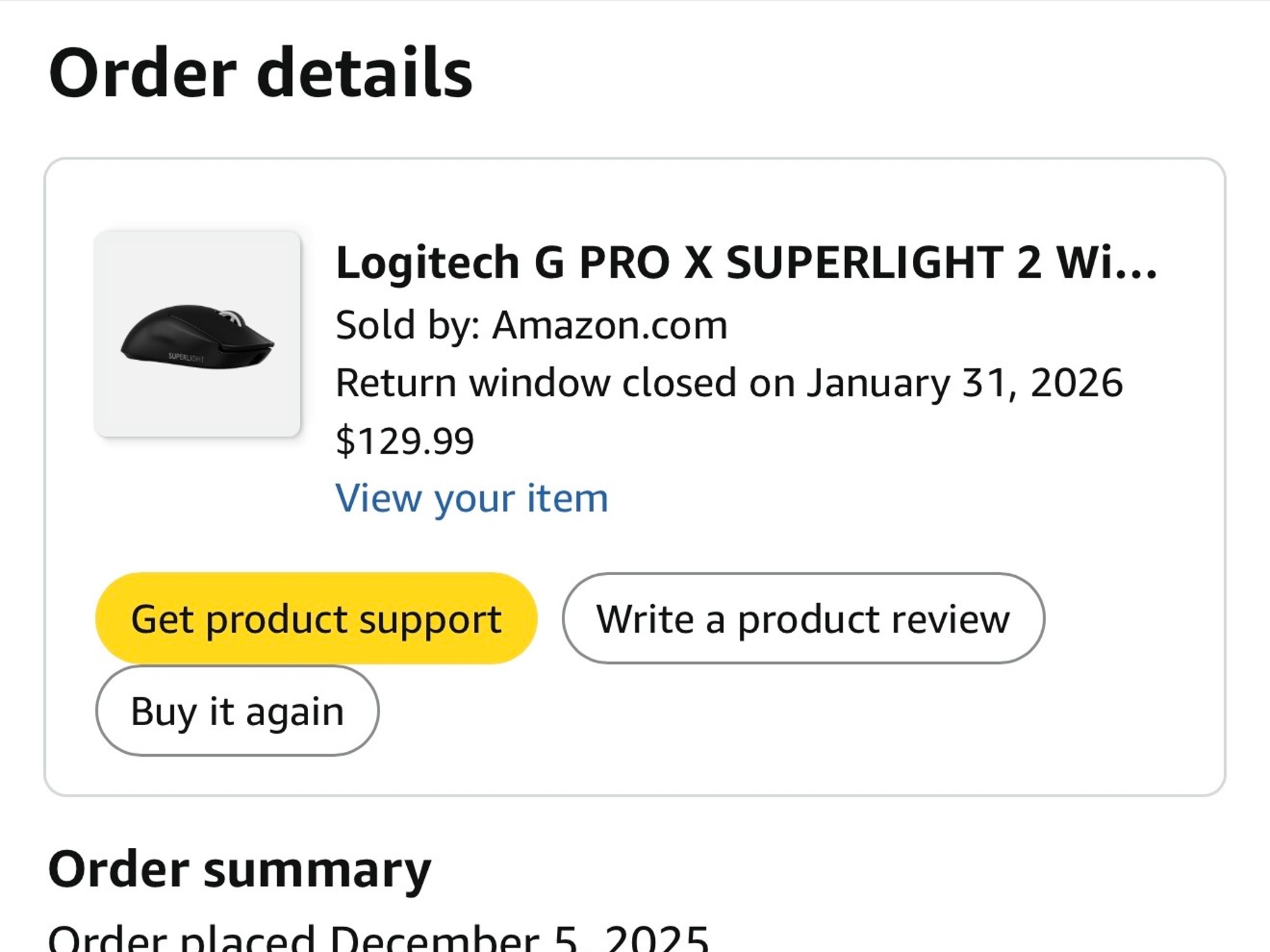 Like New Logitech Pro X Superlight 2 Mouse Wireless