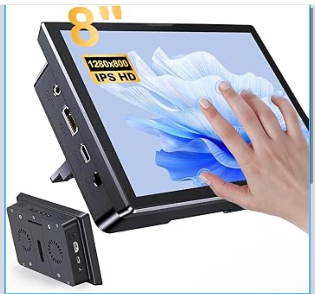 8 Inch Touchscreen for Raspberry Pi,5-Point 1280 * 800 IPS Touchscreen Portable Monitor