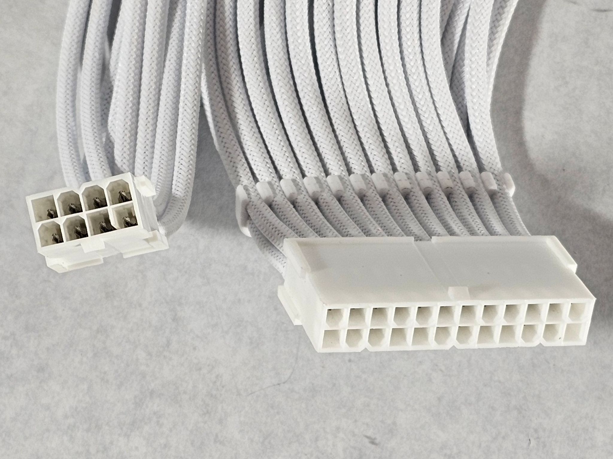 White CPU and Motherboard PC Extension Cables