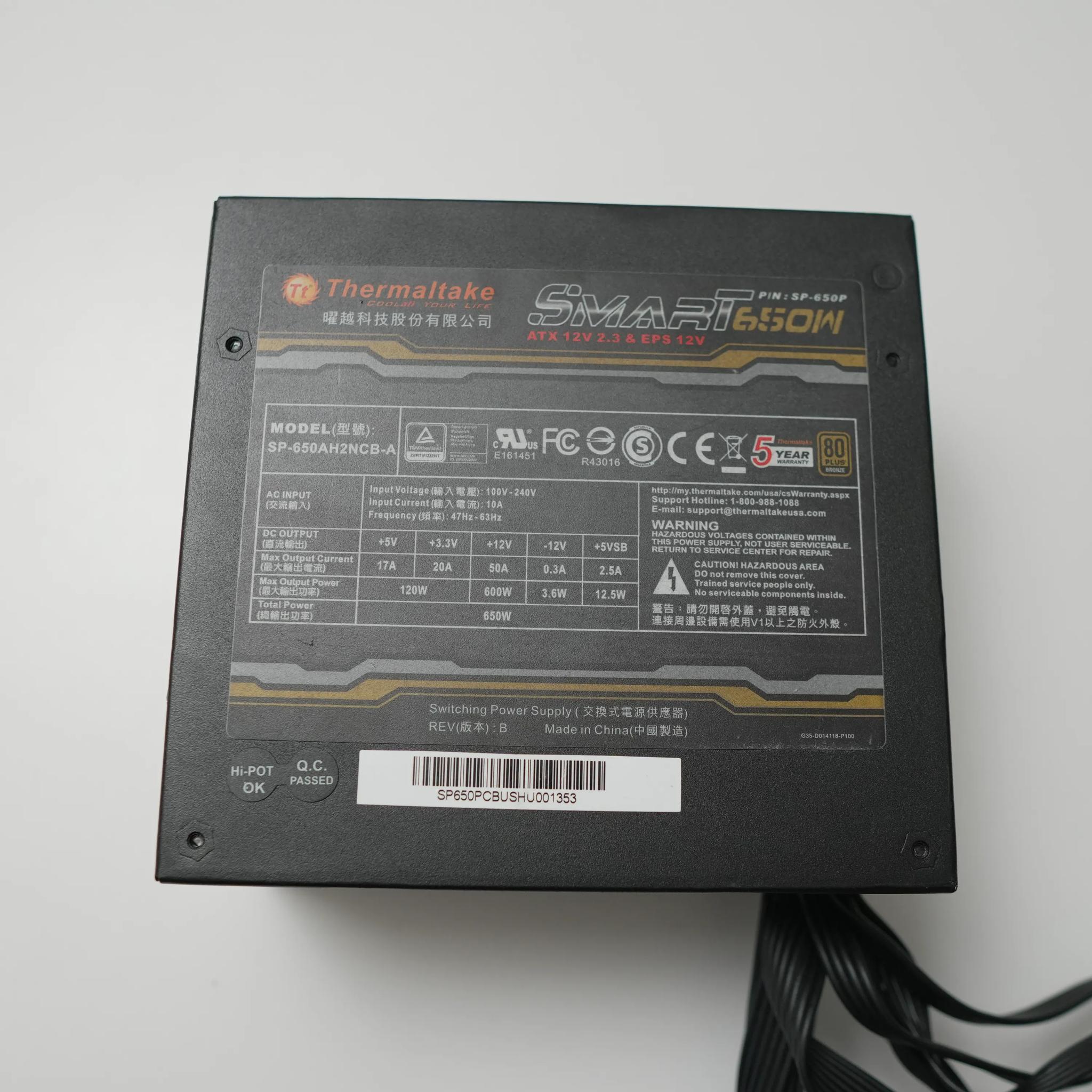 Thermaltake 650w power supply 80+ bronze