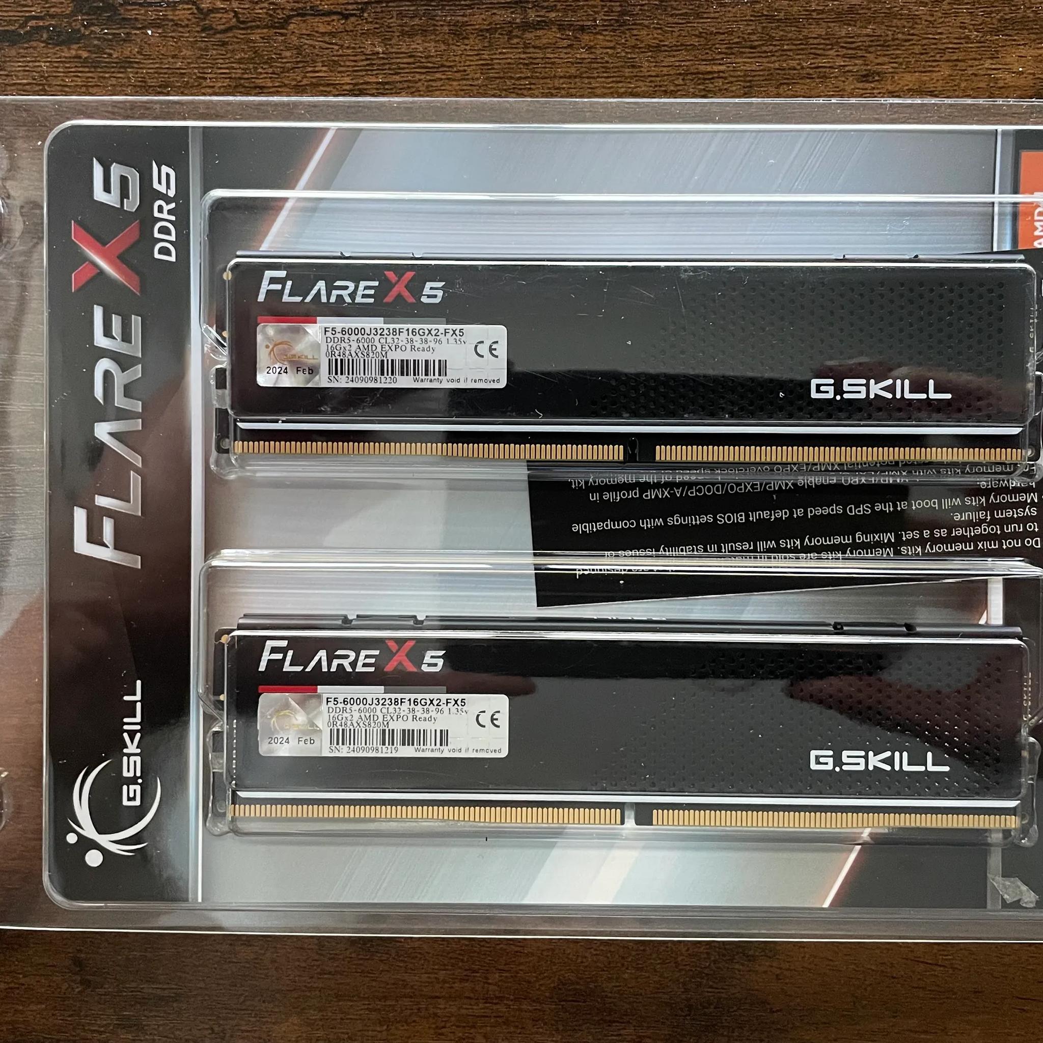 NEW G.Skill Flare X5 32GB (2x16GB) DDR5 6000MHz Dual Channel RAM Kit