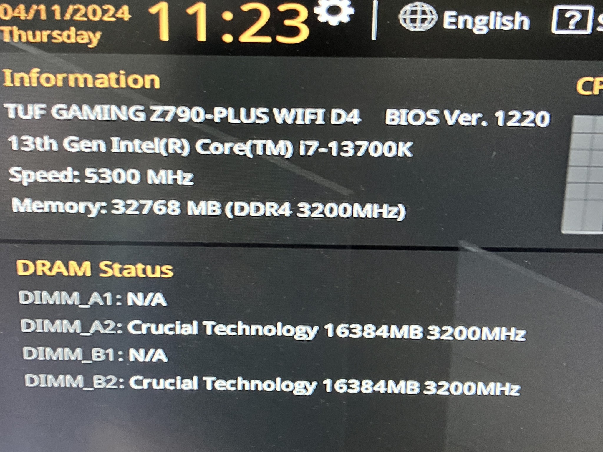 ASUS TUF Gaming Z790-Plus WiFi D4 + CPU Contact Frame