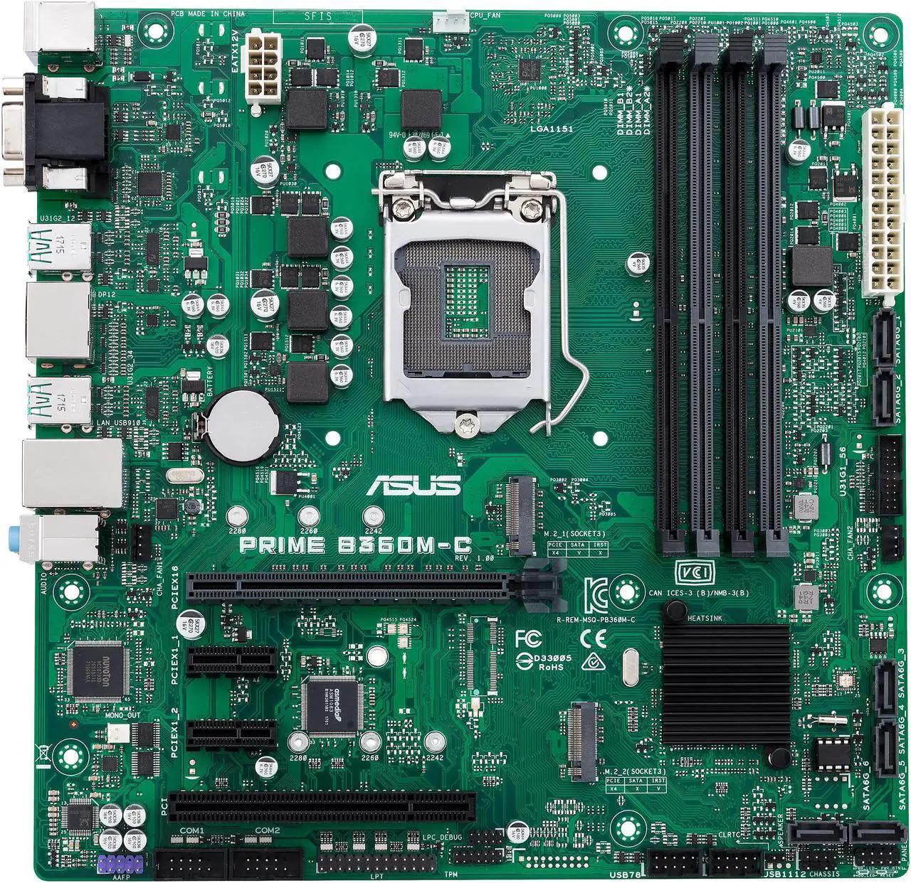 Factory Refurb | Asus Prime B360M-C | LGA 1151 (8th/9th) MATX motherboard