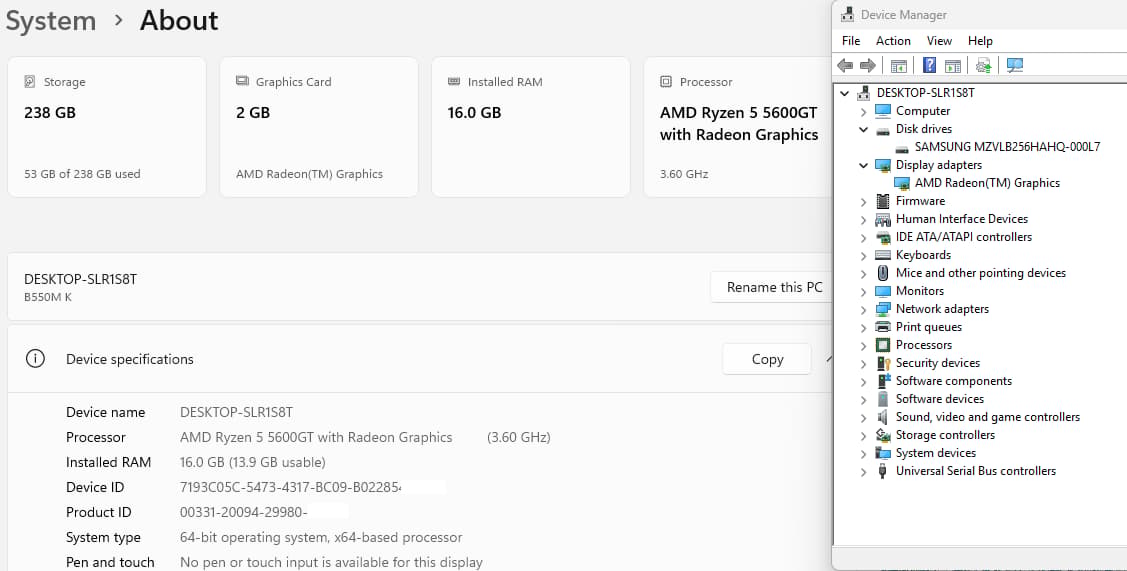 AMD Ryzen 5 5600GT Gaming PC Radeon Vega 7 Graphics GIGABYTE B550M K B550 Thermaltake Versa H18 Case