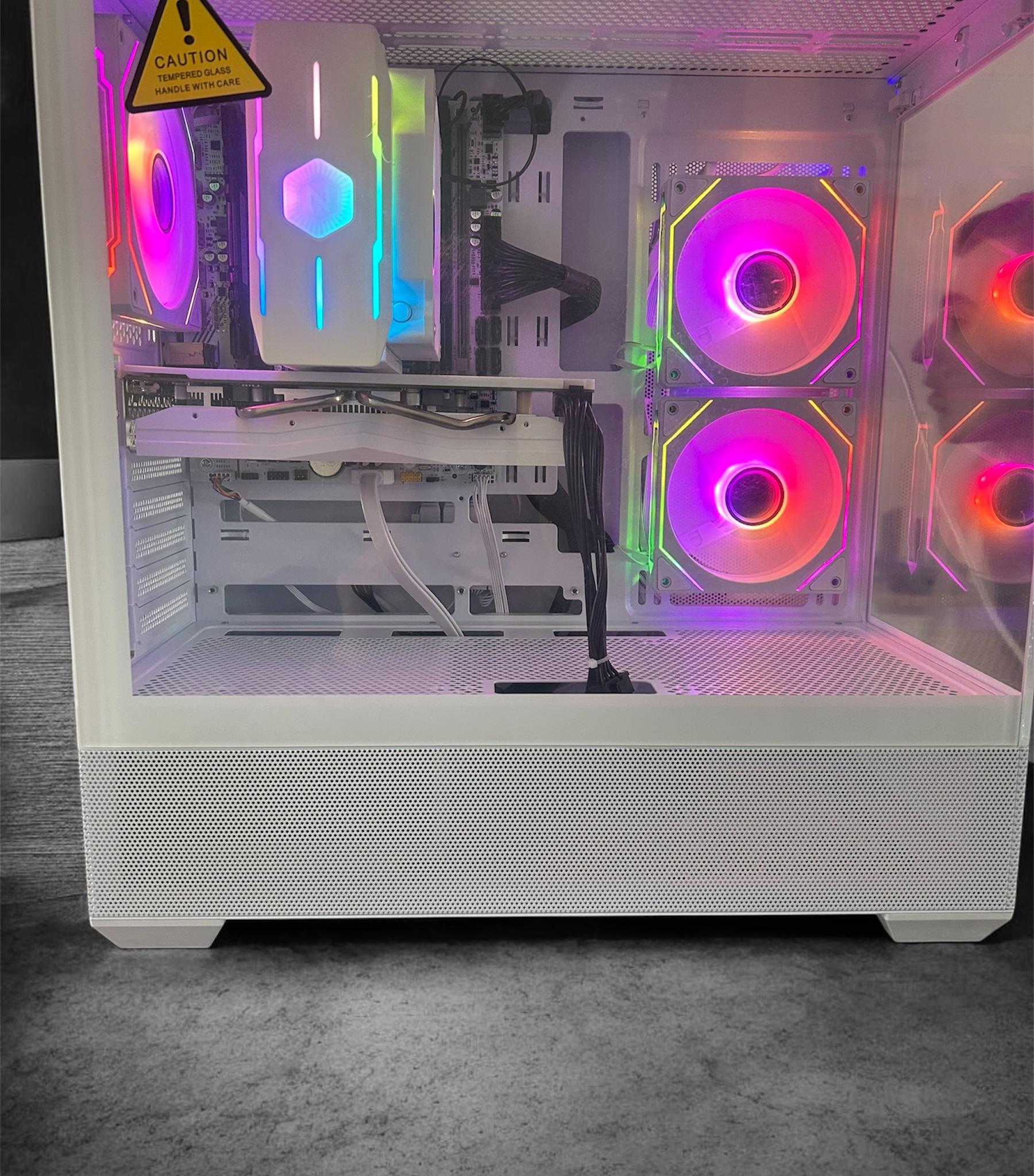 White gaming PC for beginners.