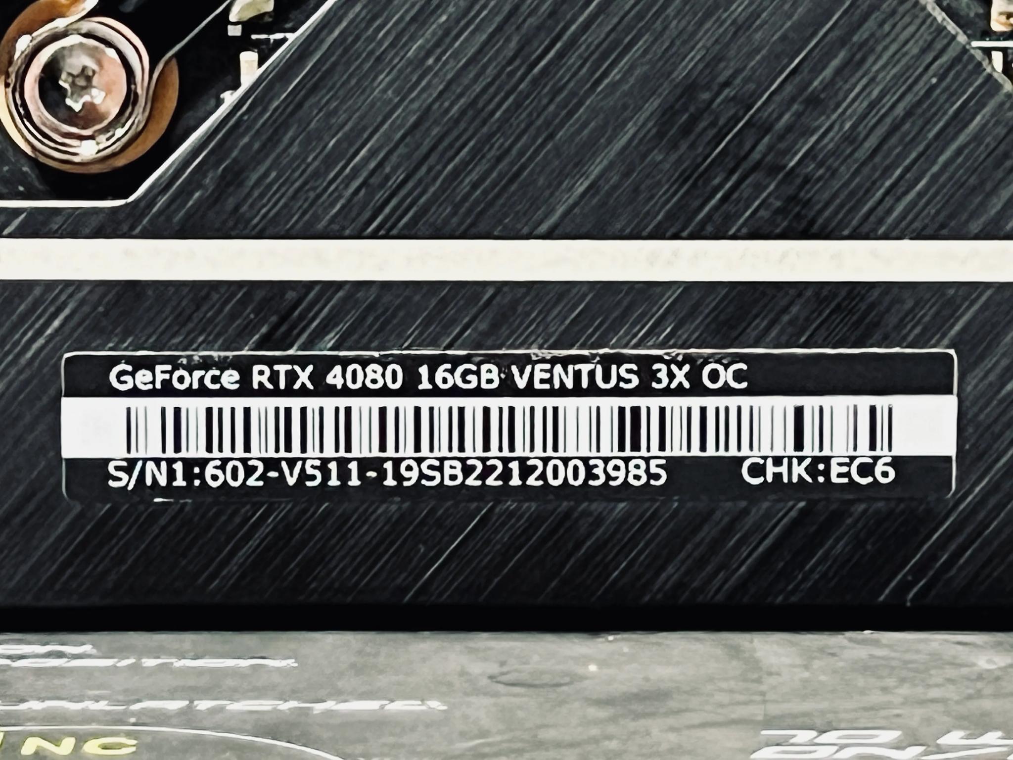 MSI RTX 4080 Ventus 3X OC - new, open box