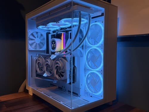 RTX 4070 TI SUPER, RYZEN 7 7800X3D, 64GB RAM, 2TB STORAGE GAMING PC ALL WHITE NZXT RGB
