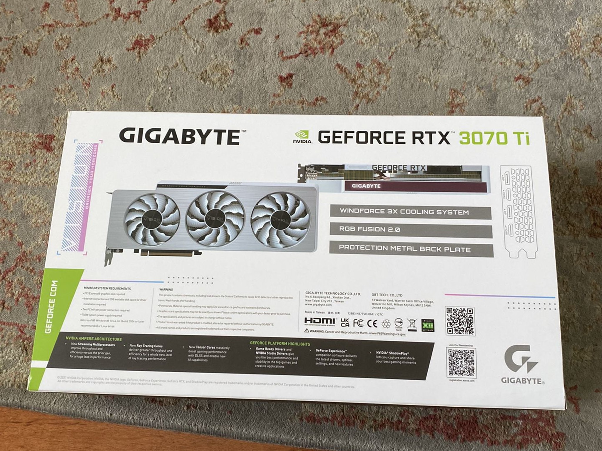 Nvidia Gigabyte GeForce RTX 3070 Ti Vision 8G OC